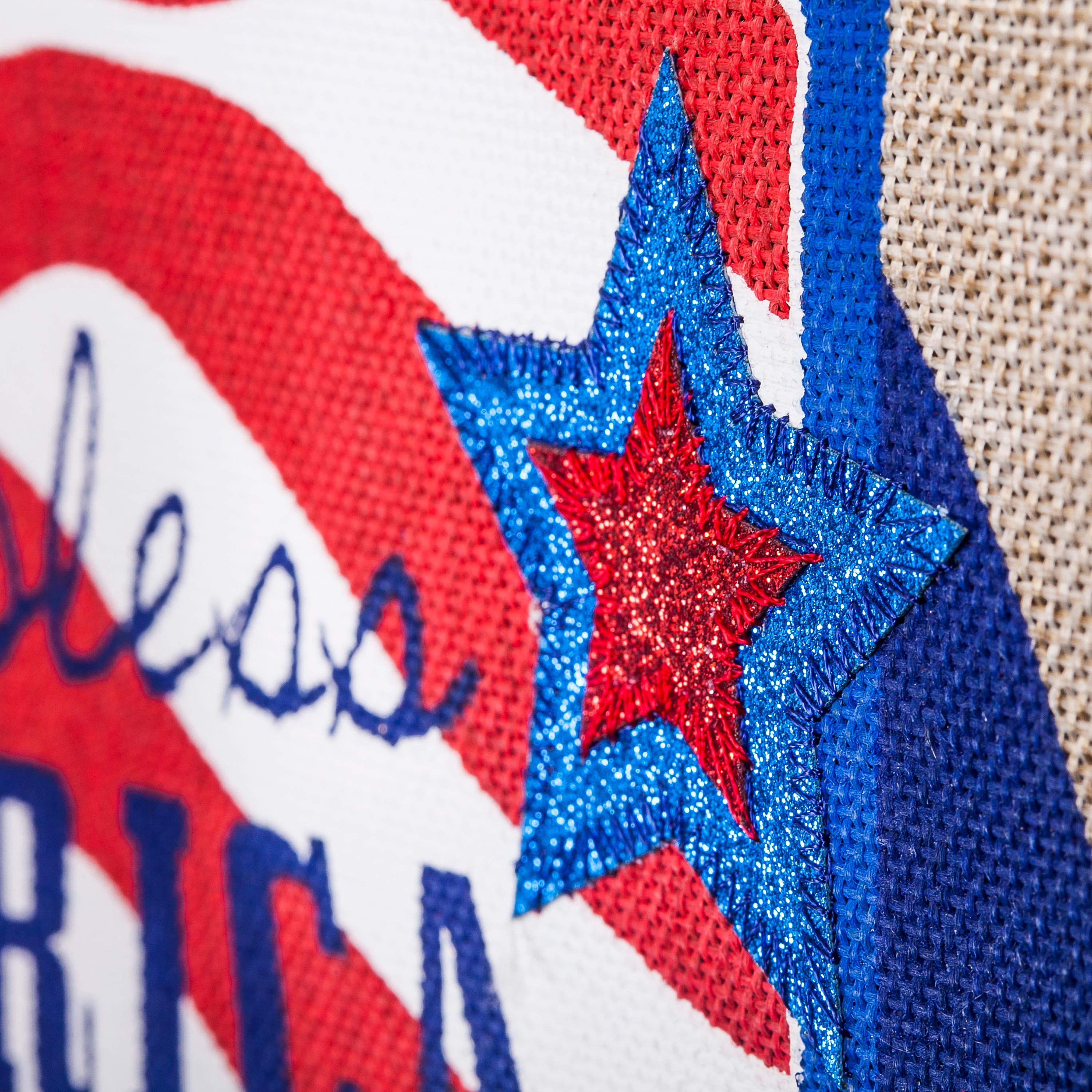 Patriotic Pick-Up Truck Garden Burlap Flag