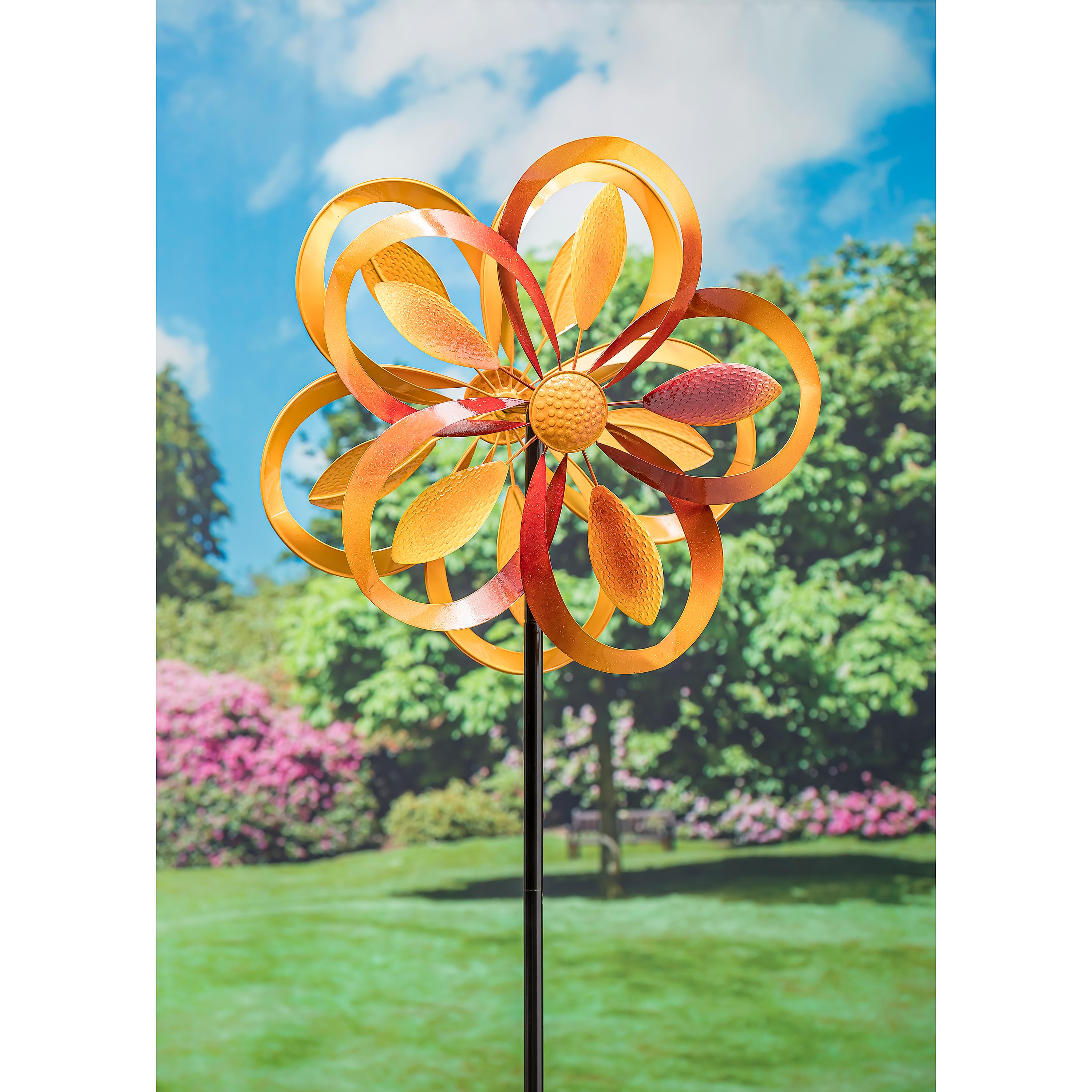 75"H Wind Spinner, Sunset Rings