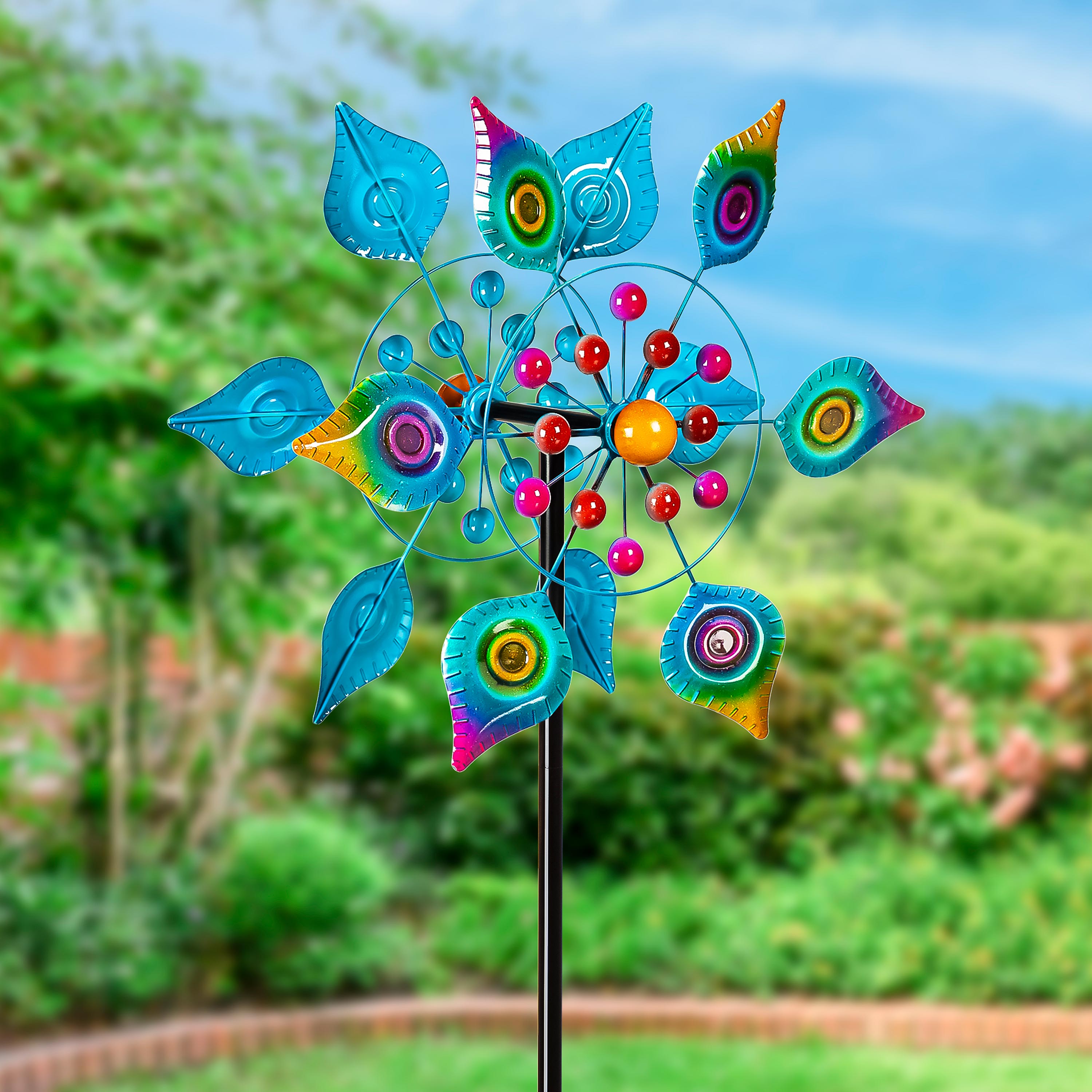 75"H Peacock Tail Wind Spinner