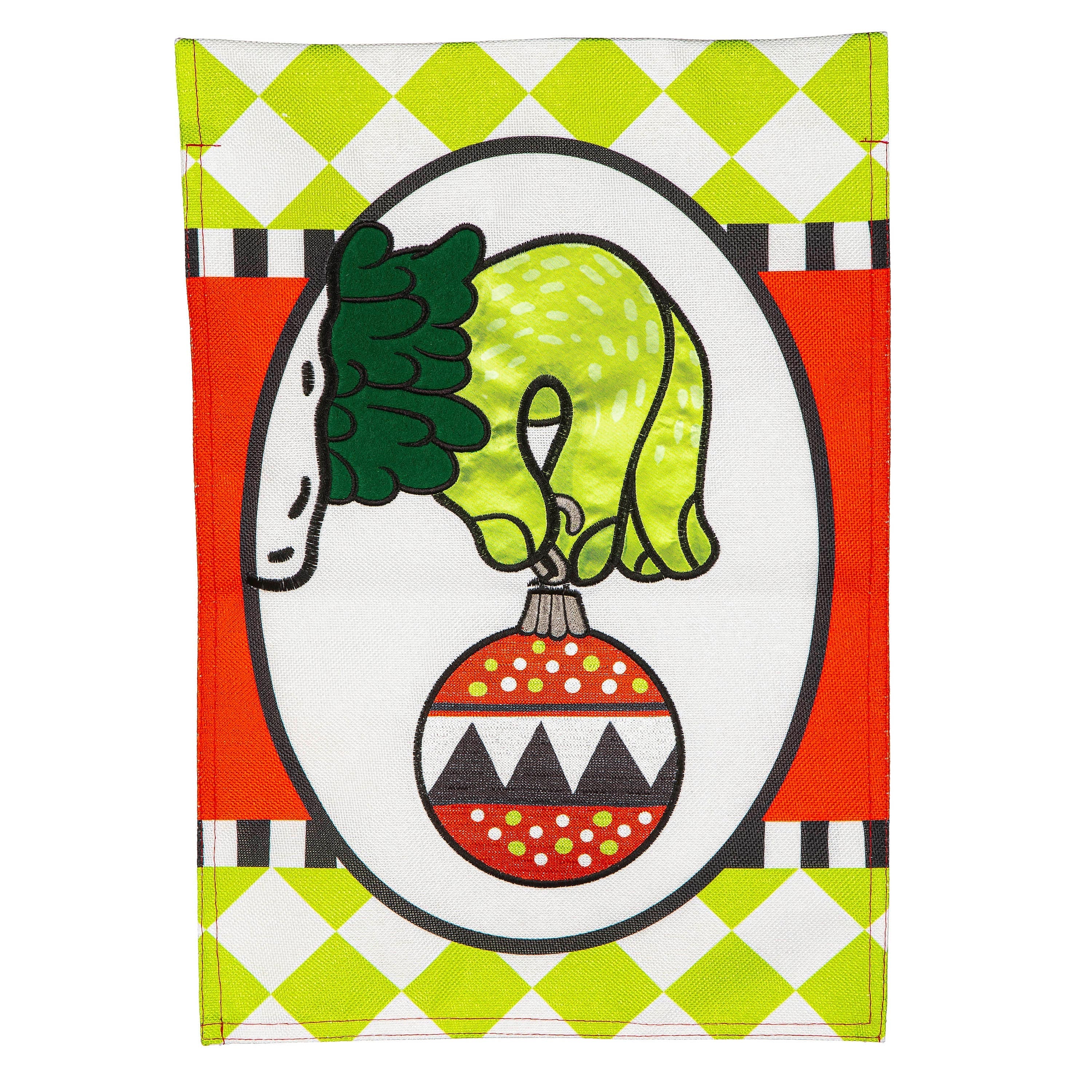 Christmas Monster Ornament Burlap House Flag