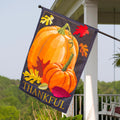 Autumn Pumpkins Estate Size Embellished Burlap Flag
