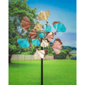 75"H Wind Spinner, Bronze Ginko Leaves