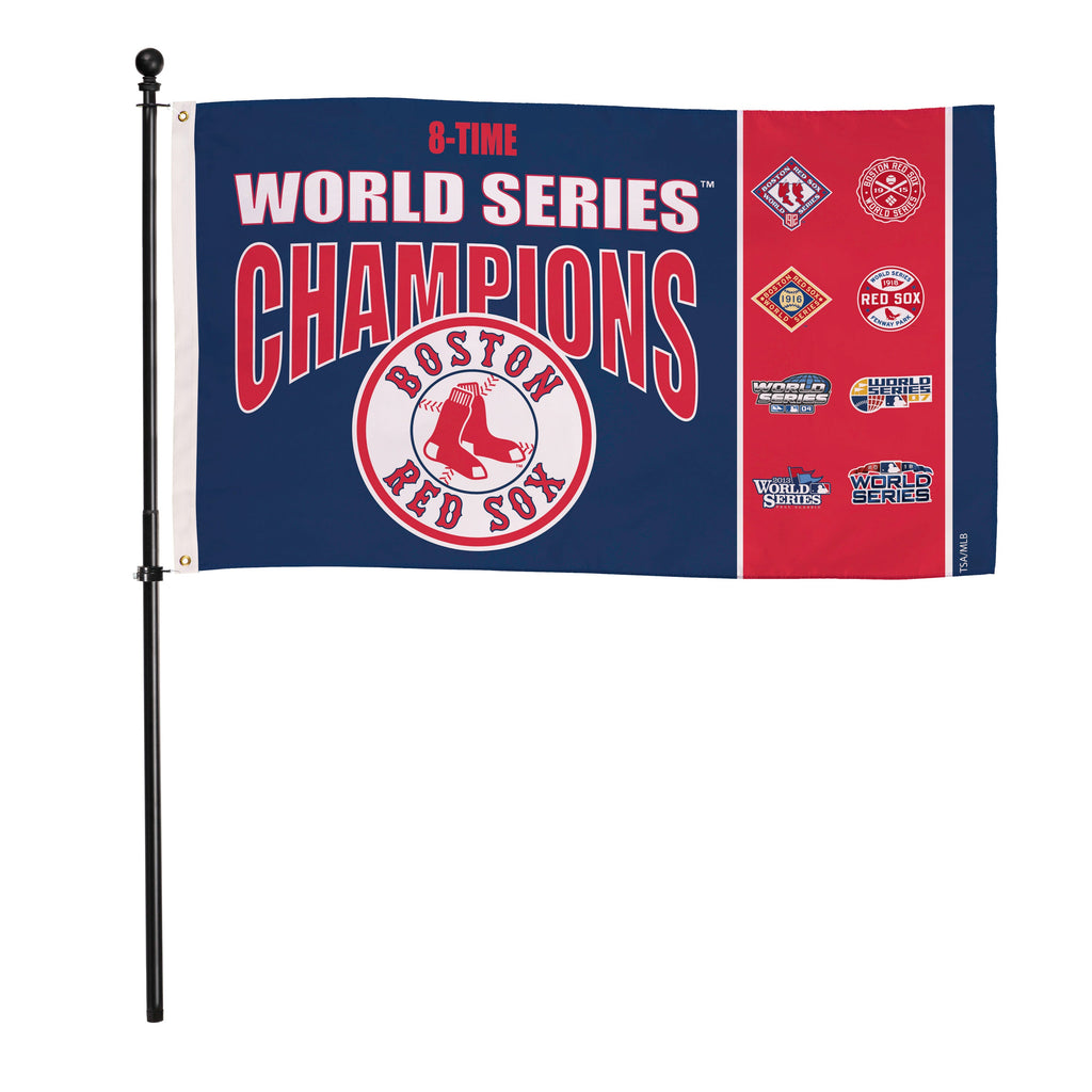 Boston Red Sox Single Sided Flag w/ 2 Grommets, 3'x5' Multi Win Flag