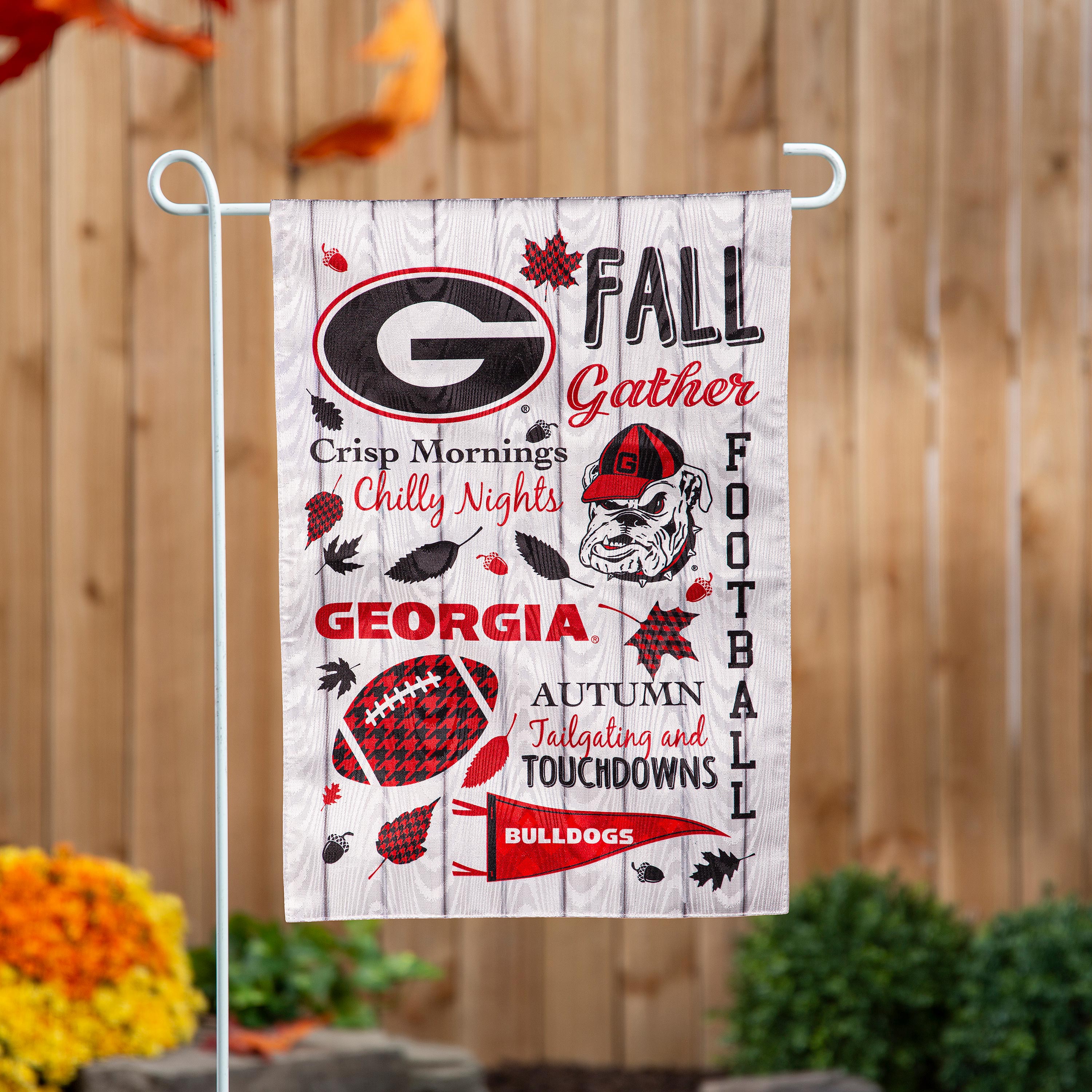 University of Georgia Fall Seasonal Moire Garden Flag