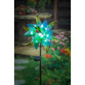 48"H Solar Staked Wind Spinner, Glass Hummingbird