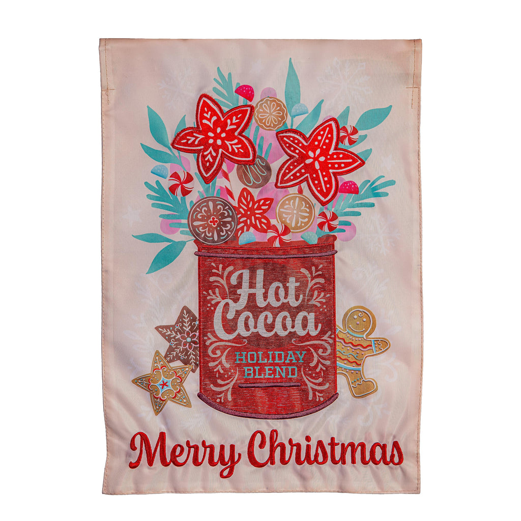 Hot Cocoa Holiday Blend Applique Garden Flag