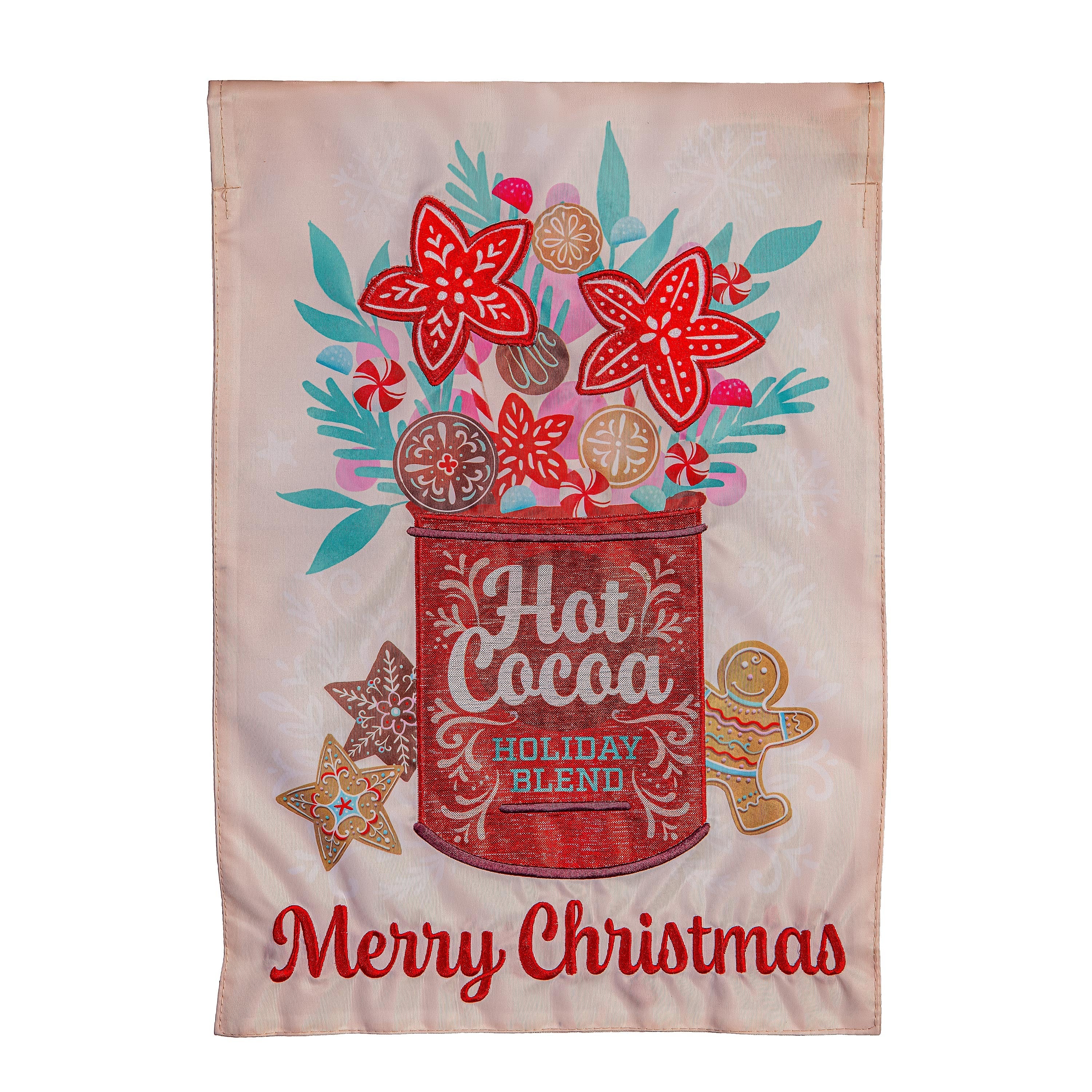 Hot Cocoa Holiday Blend Applique Garden Flag