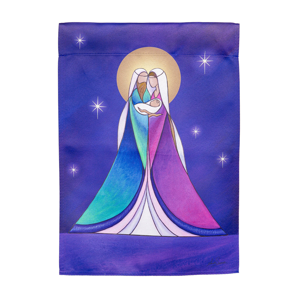 Holy Family Suede Garden Flag