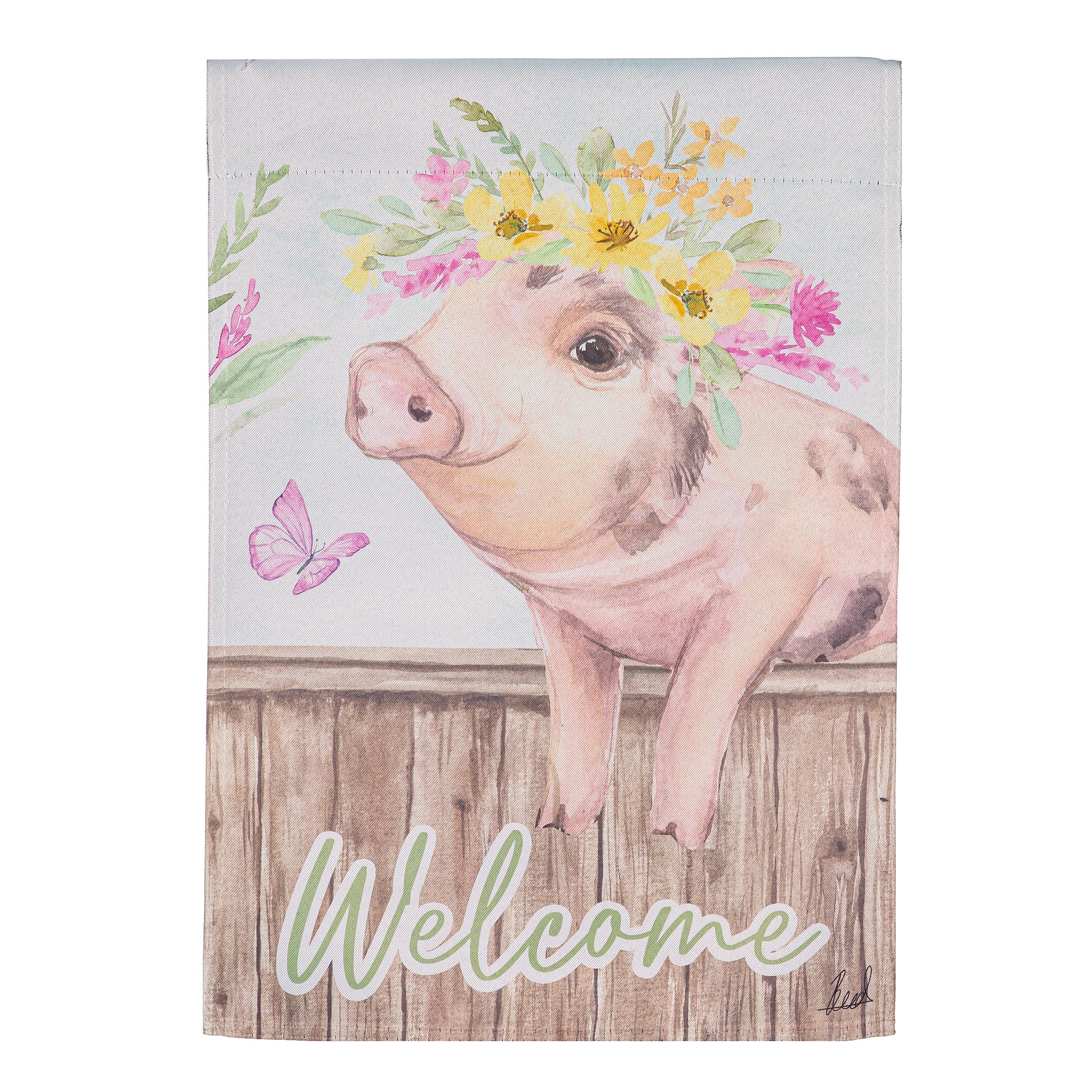 Hillside Pasture Home Spun Friends Suede Garden Flag
