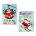 Christmas Skiing Suede Garden Flag Double Sided
