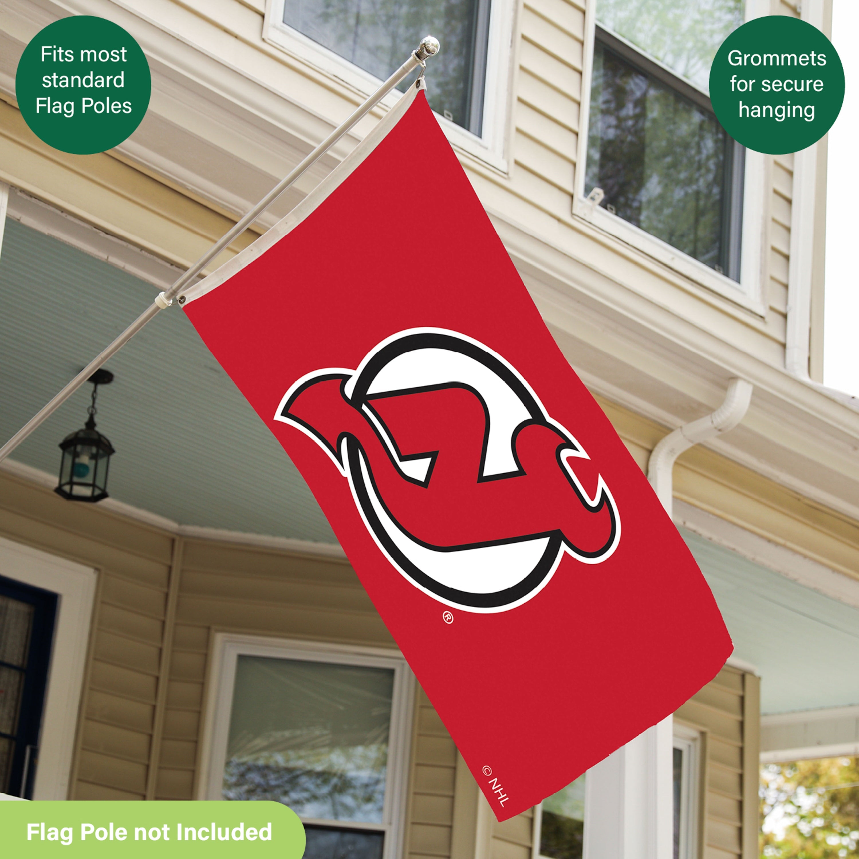 New Jersey Devils Single Sided Flag w/ 2 Grommets, 3'x5'