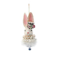 6" Holly Hats White Rabbit Hat Ornament by Kurt Adler