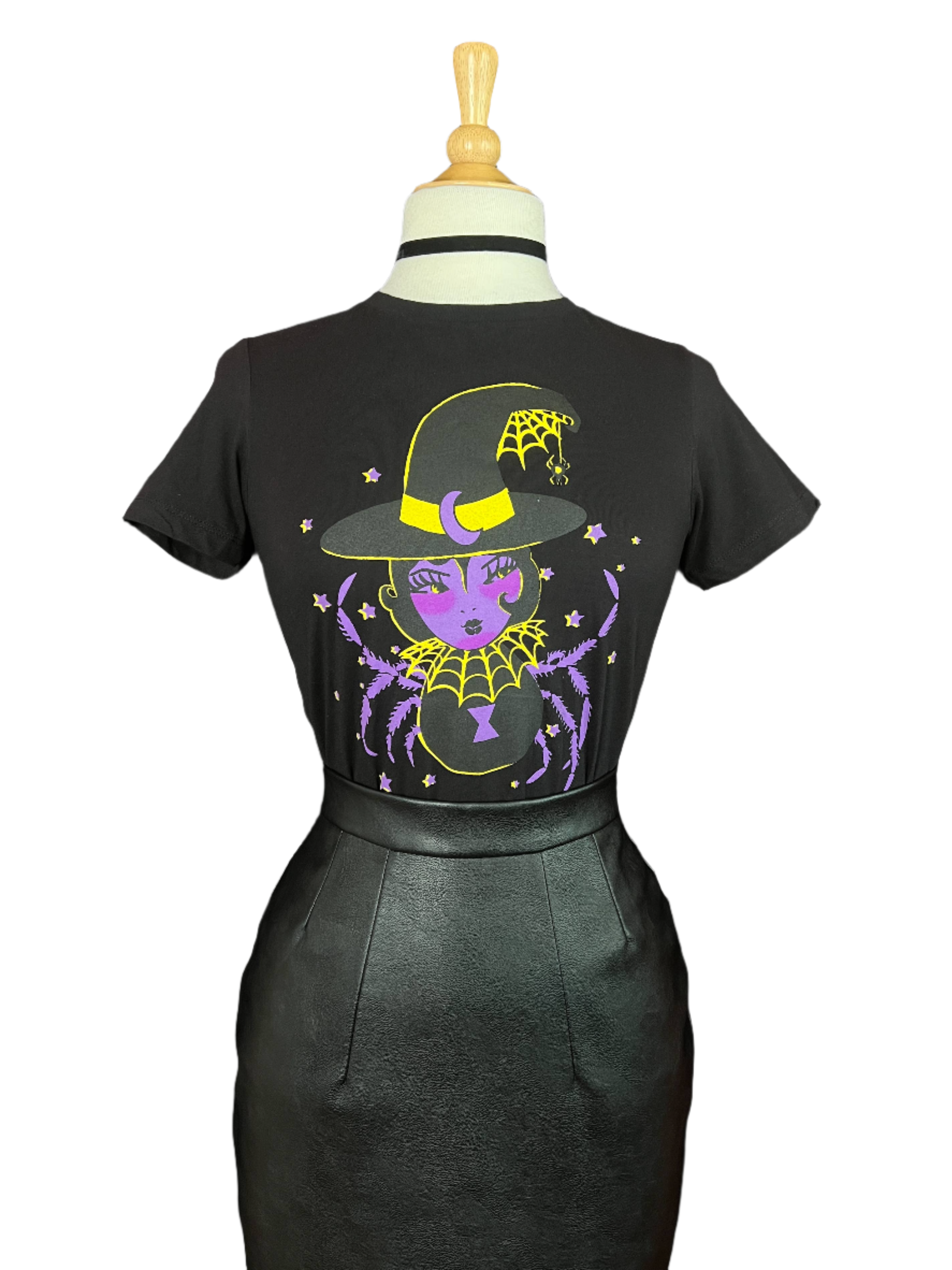 Spider Baby Fitted Graphic Tee in Black XL by Mischief Made
