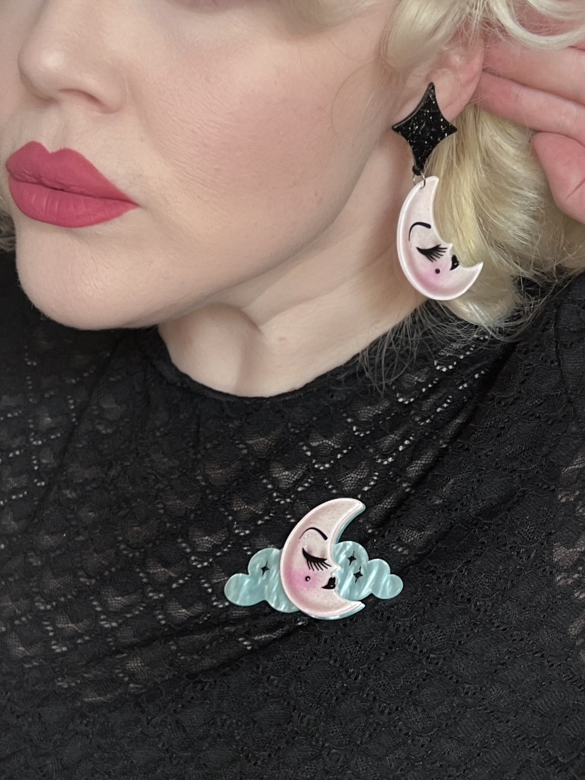 Lil Luna Lullaby Earrings by Miss Fluff x Lipstick & Chrome
