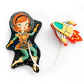 Cosmic Connection Double Brooch by Laliblue