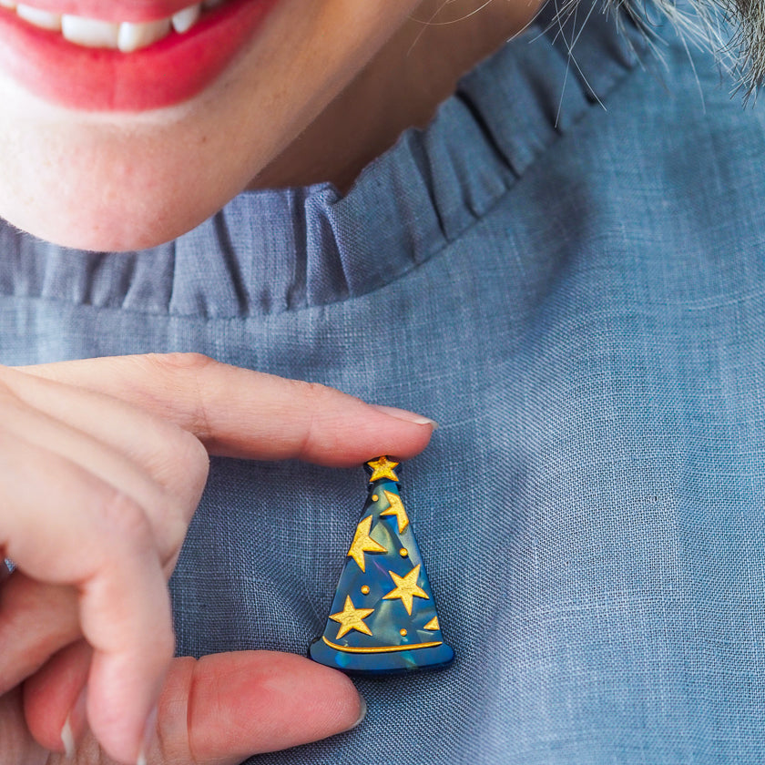 Wizard Hat Simplified Mini Brooch by Erstwilder
