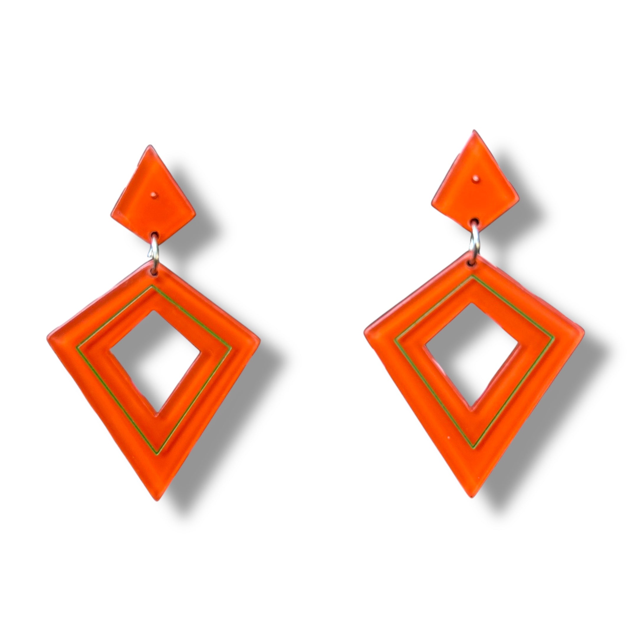 Retro Diamond Dangle Earrings by Lipstick & Chrome