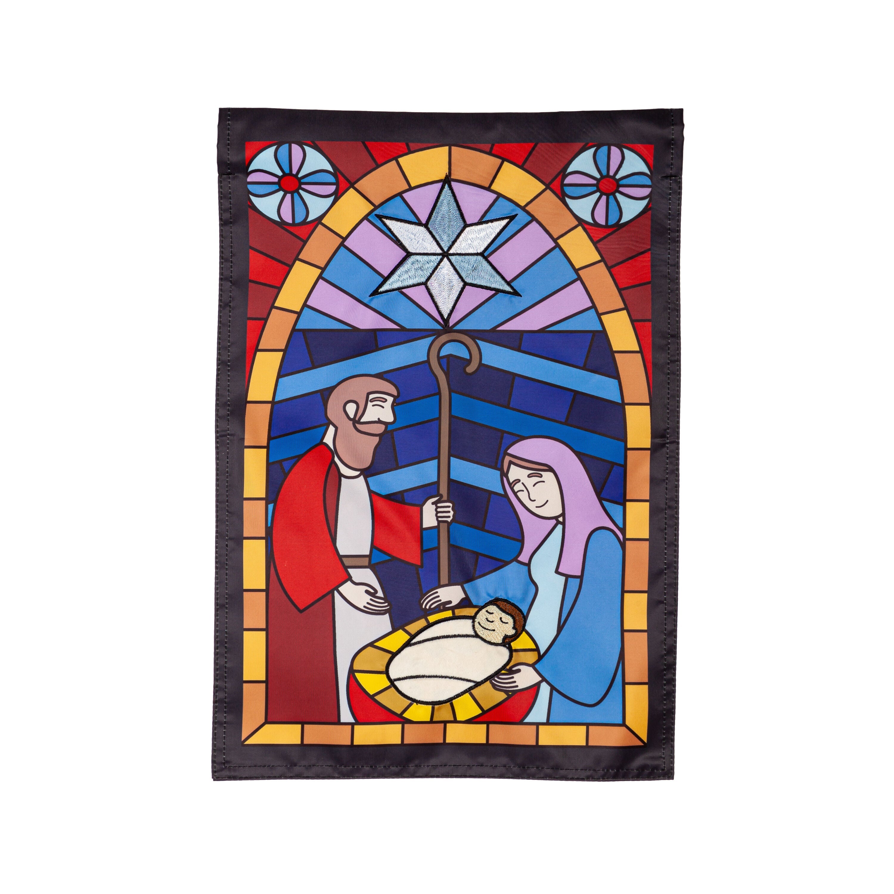 Stained Glass Applique Garden Flag