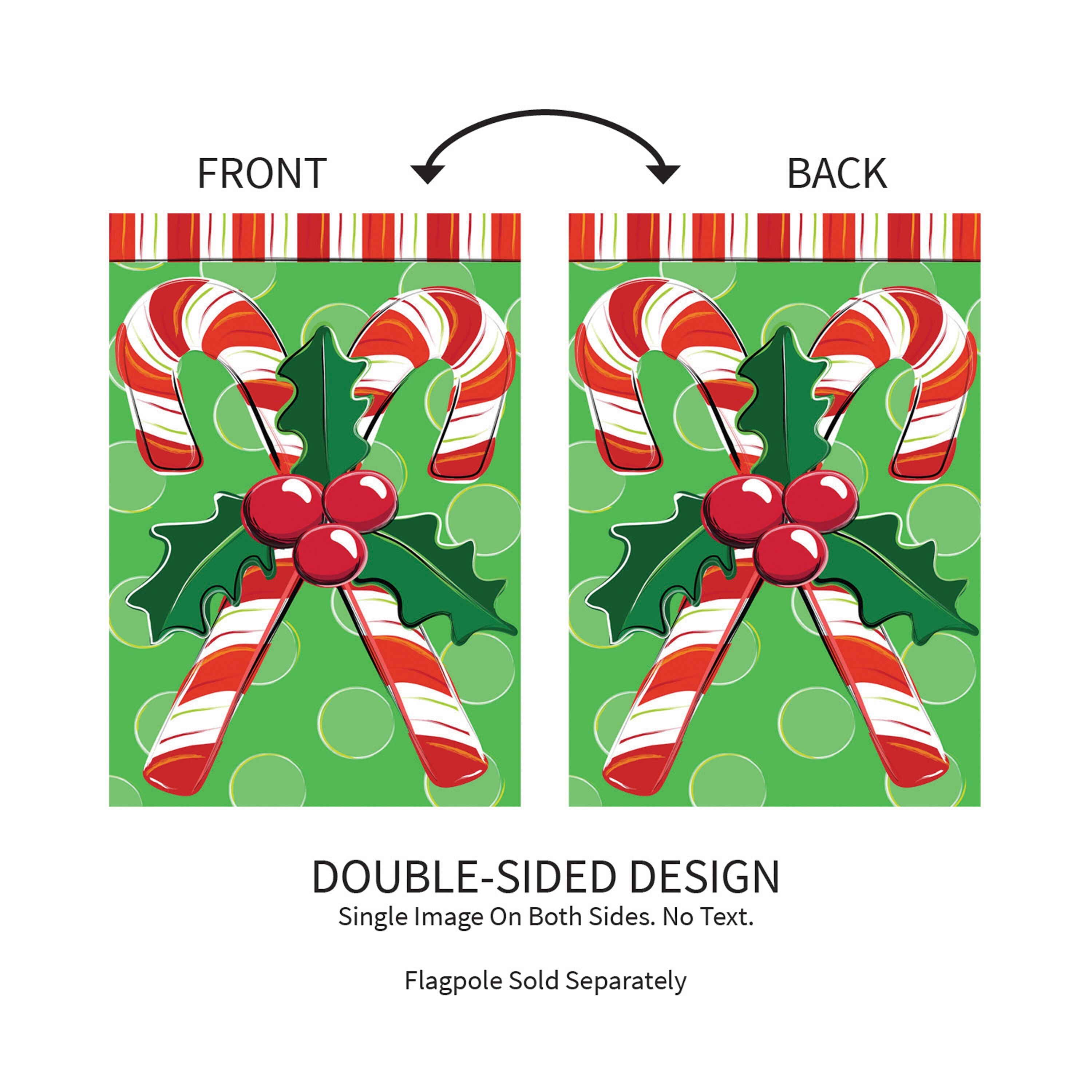Candy Cane Christmas Applique Garden Flag
