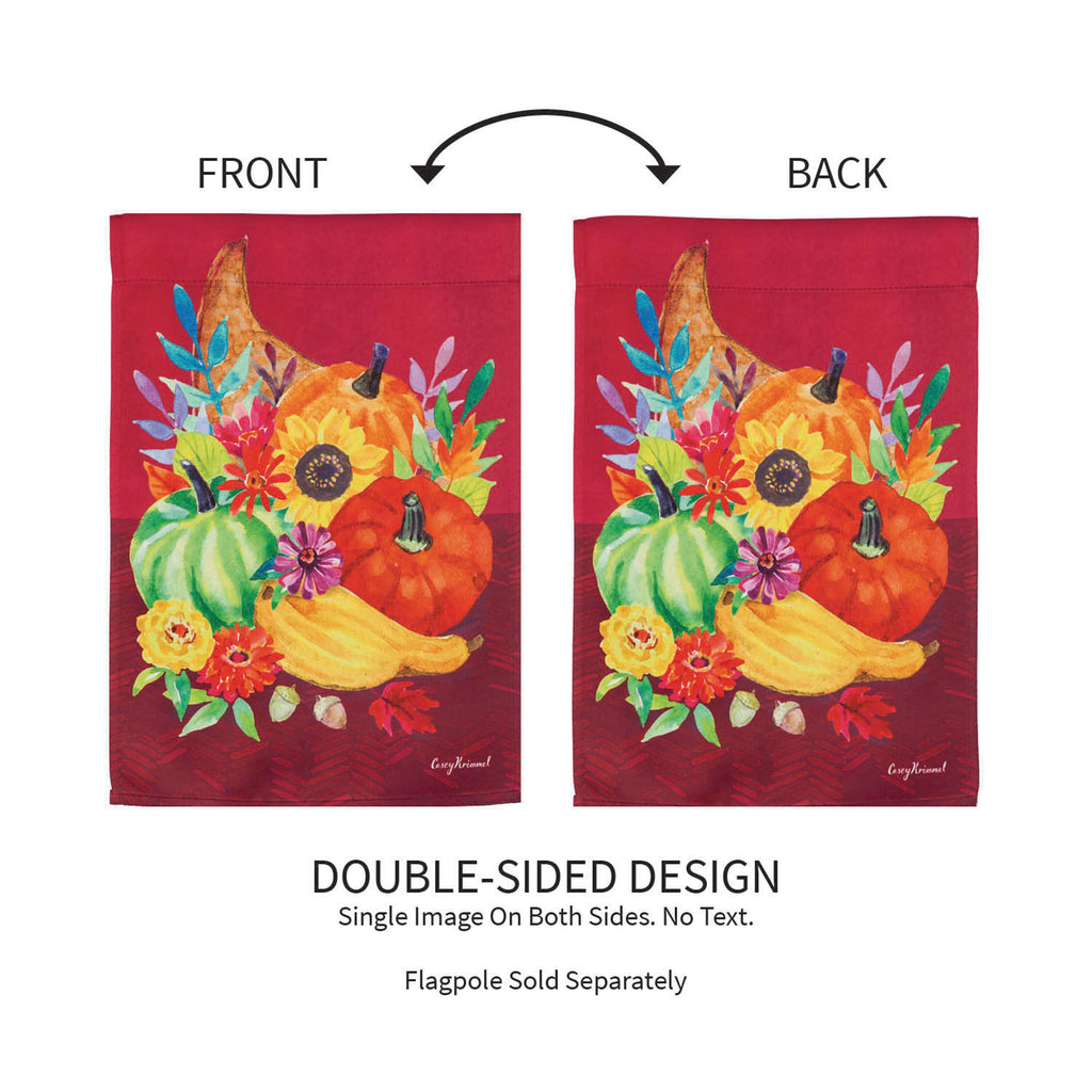 Harvest Cornucopia Garden Suede Flag