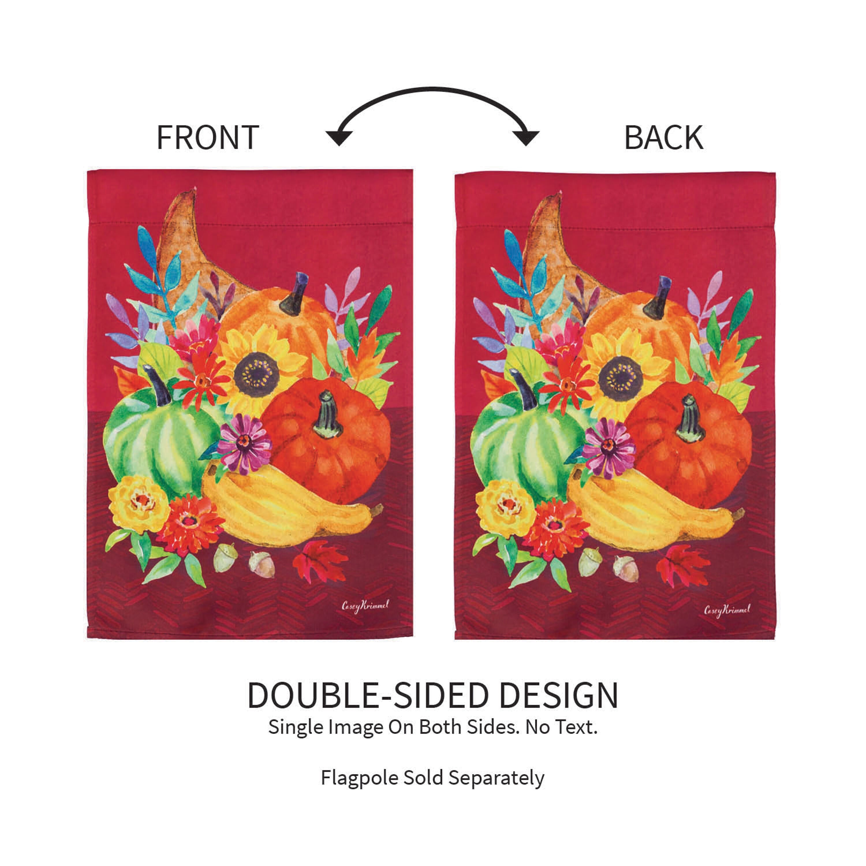 Harvest Cornucopia Garden Suede Flag