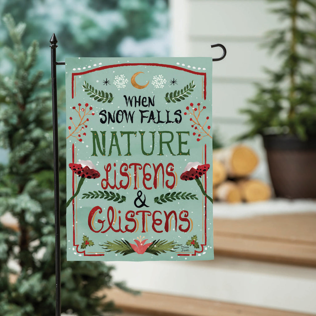 Santa's Forest of Wonder Reversible Burlap Garden Flag