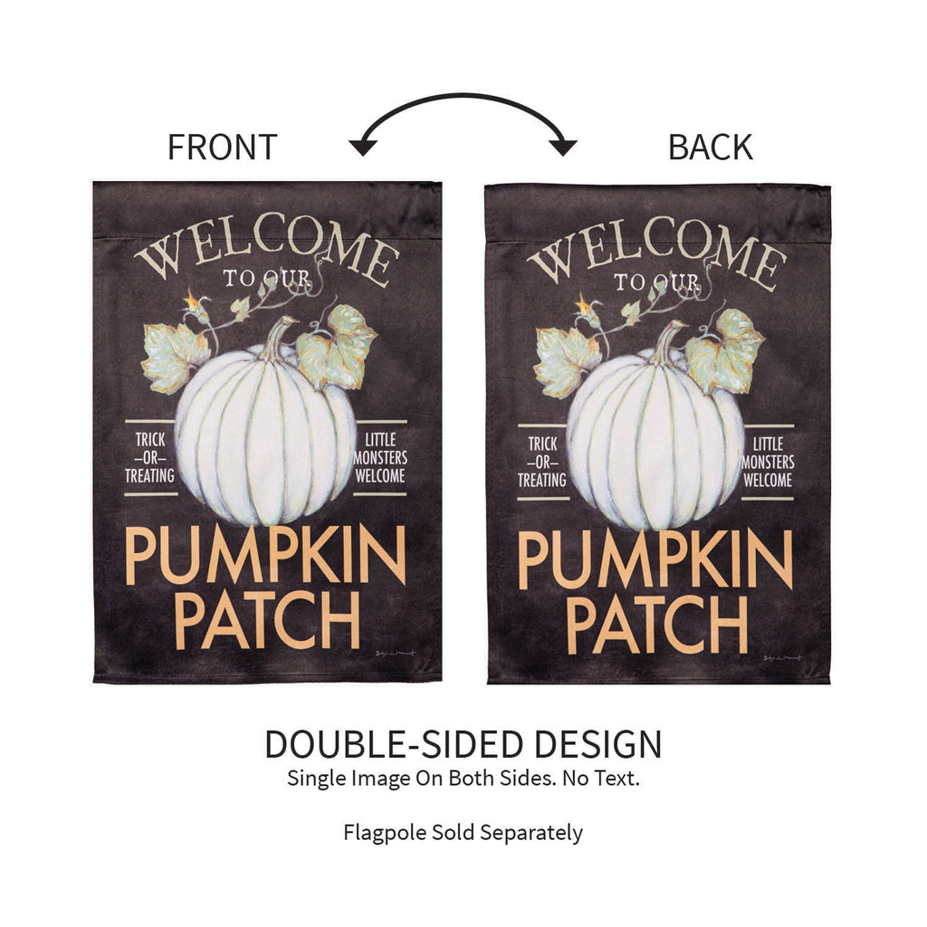 Welcome to Our Pumpkin Patch Suede Garden Flag