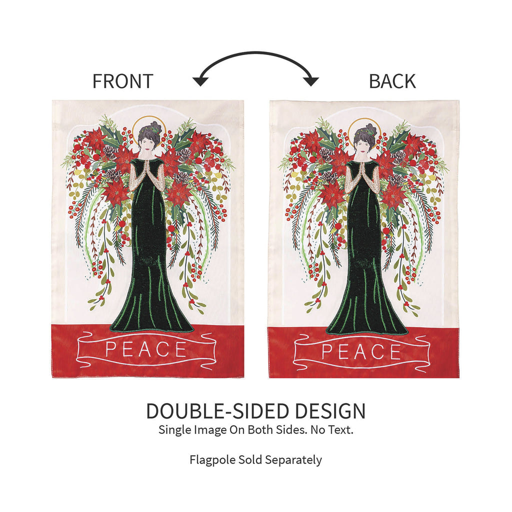 Floral Angel Applique Garden Flag