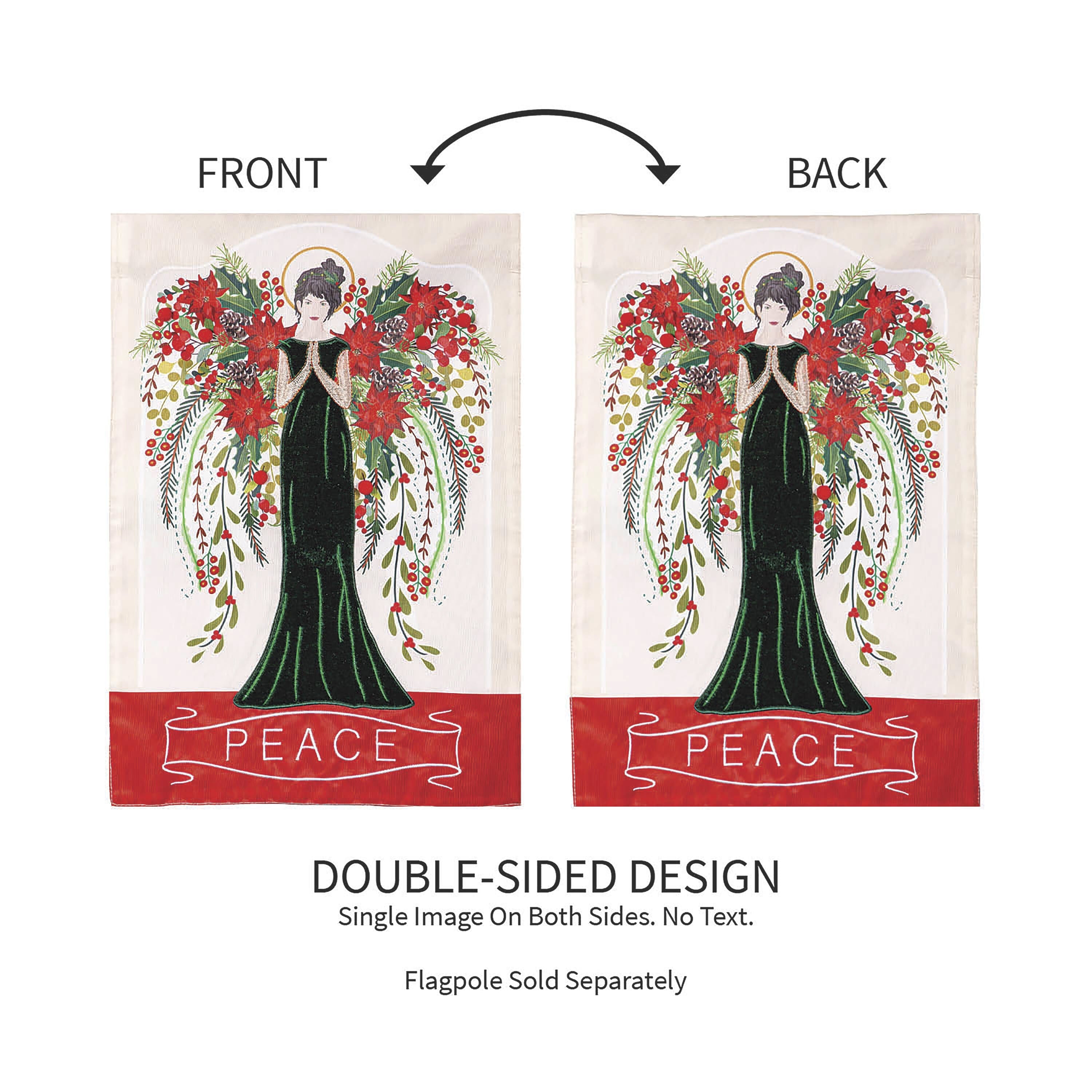Floral Angel Applique Garden Flag