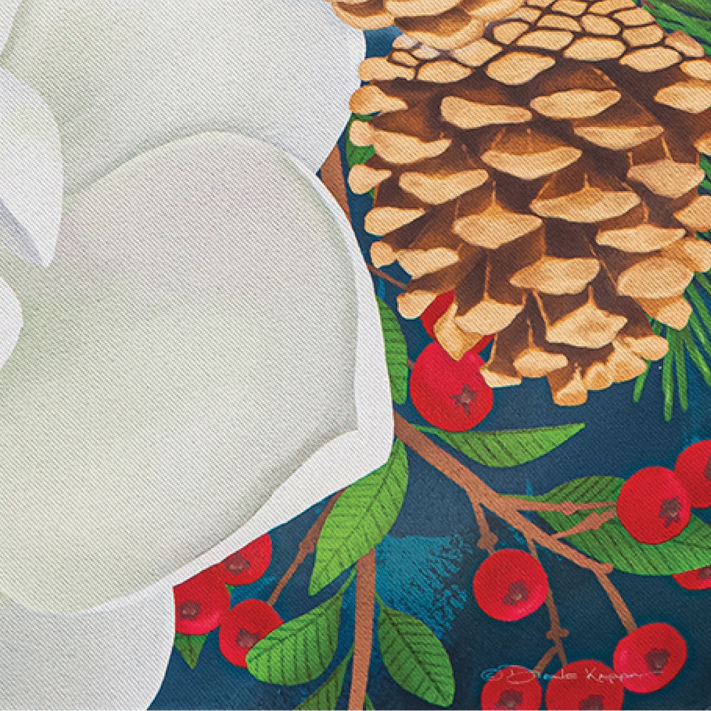 Holiday Magnolia Arrangement Suede Garden Flag