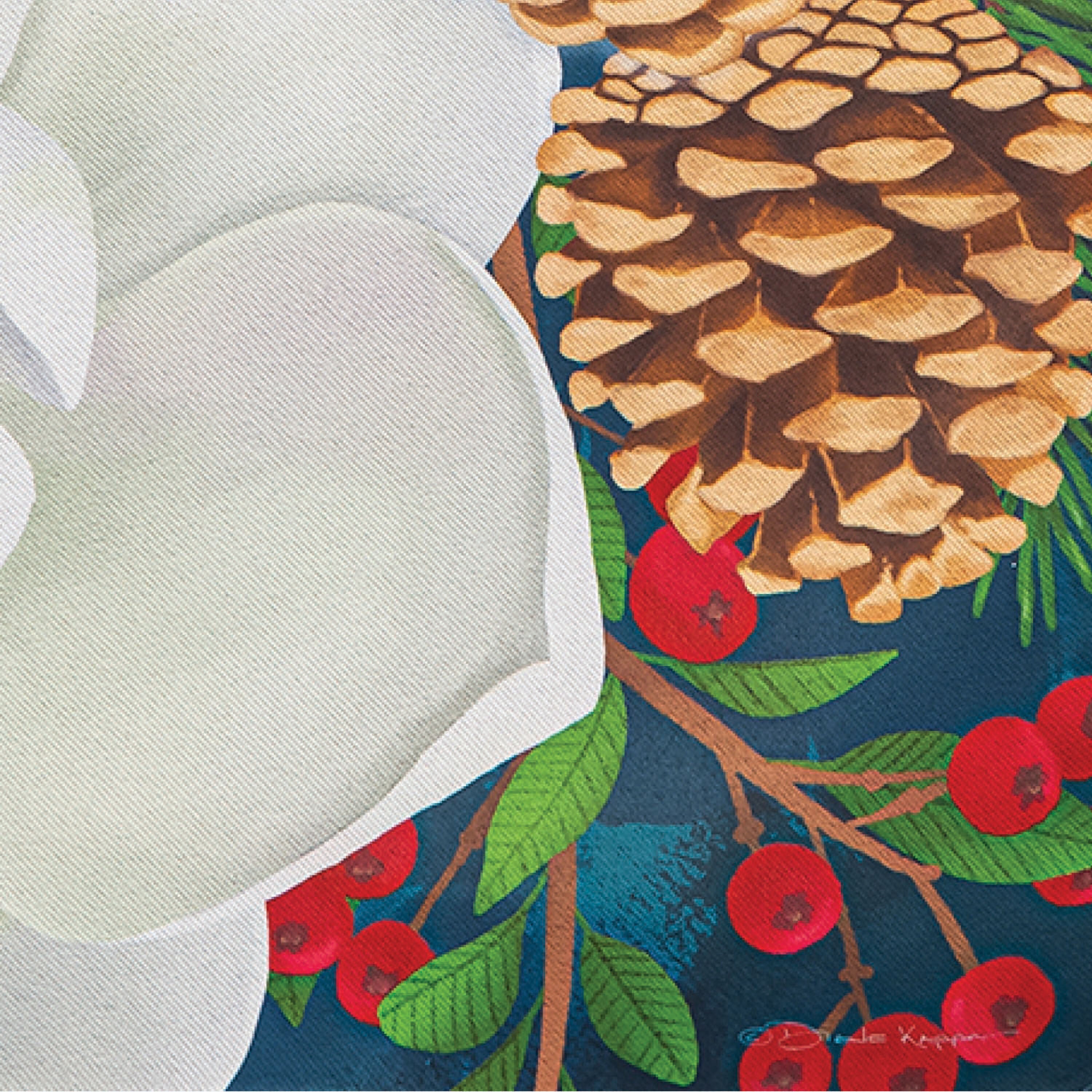Holiday Magnolia Arrangement Suede Garden Flag