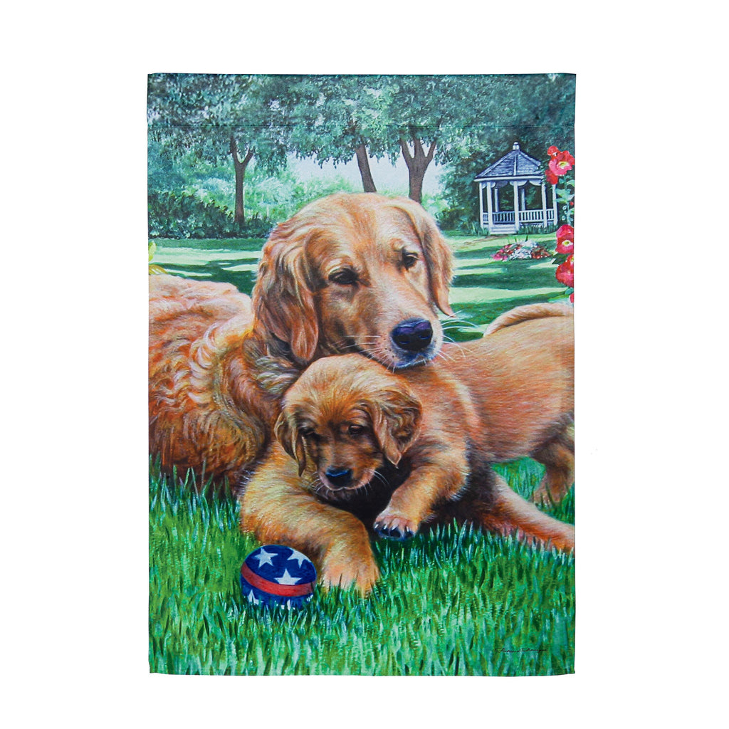 Mom and Pup Suede House Flag