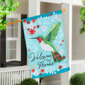 Hummingbird Welcome Applique House Flag