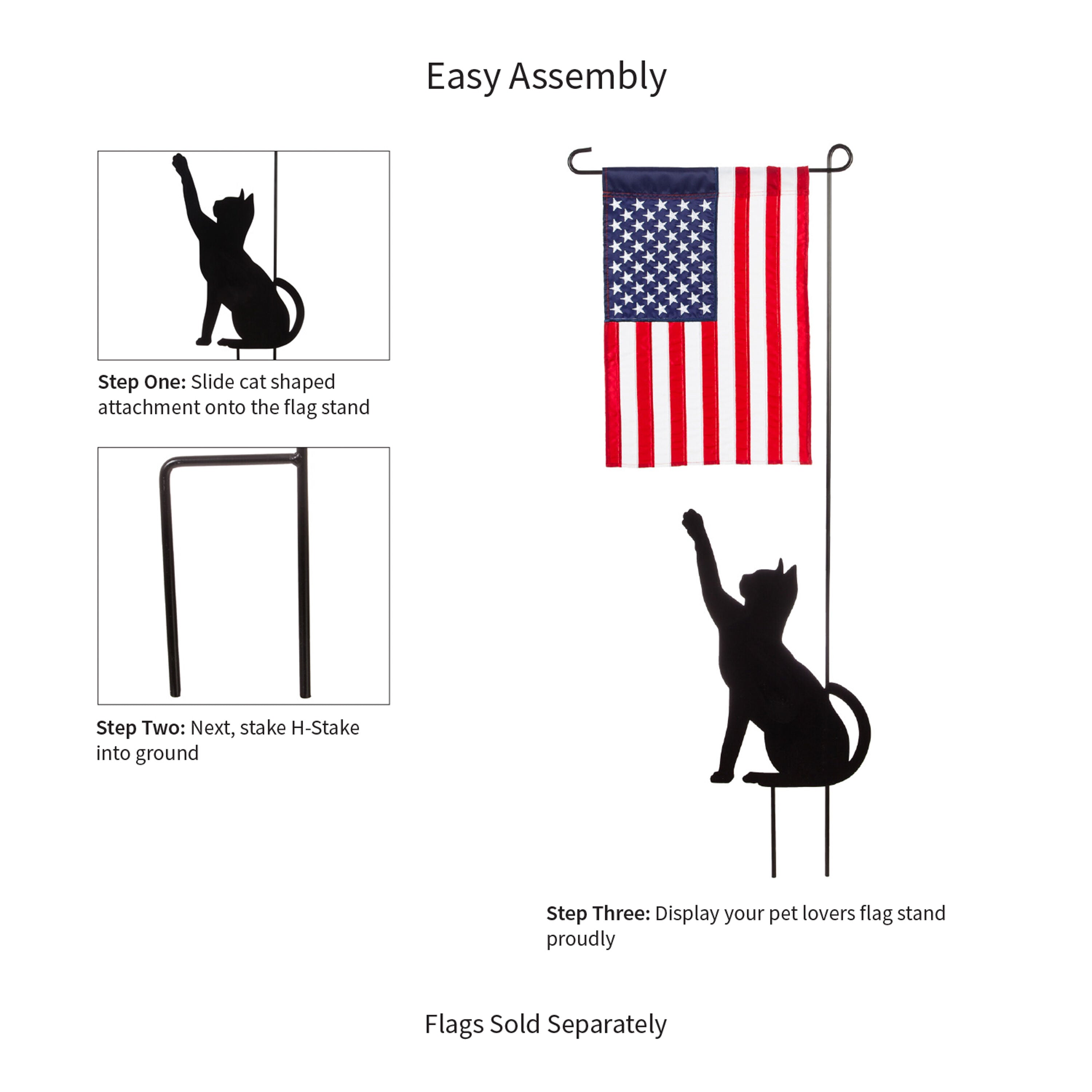 Decorative Garden Flag Stands, Cat