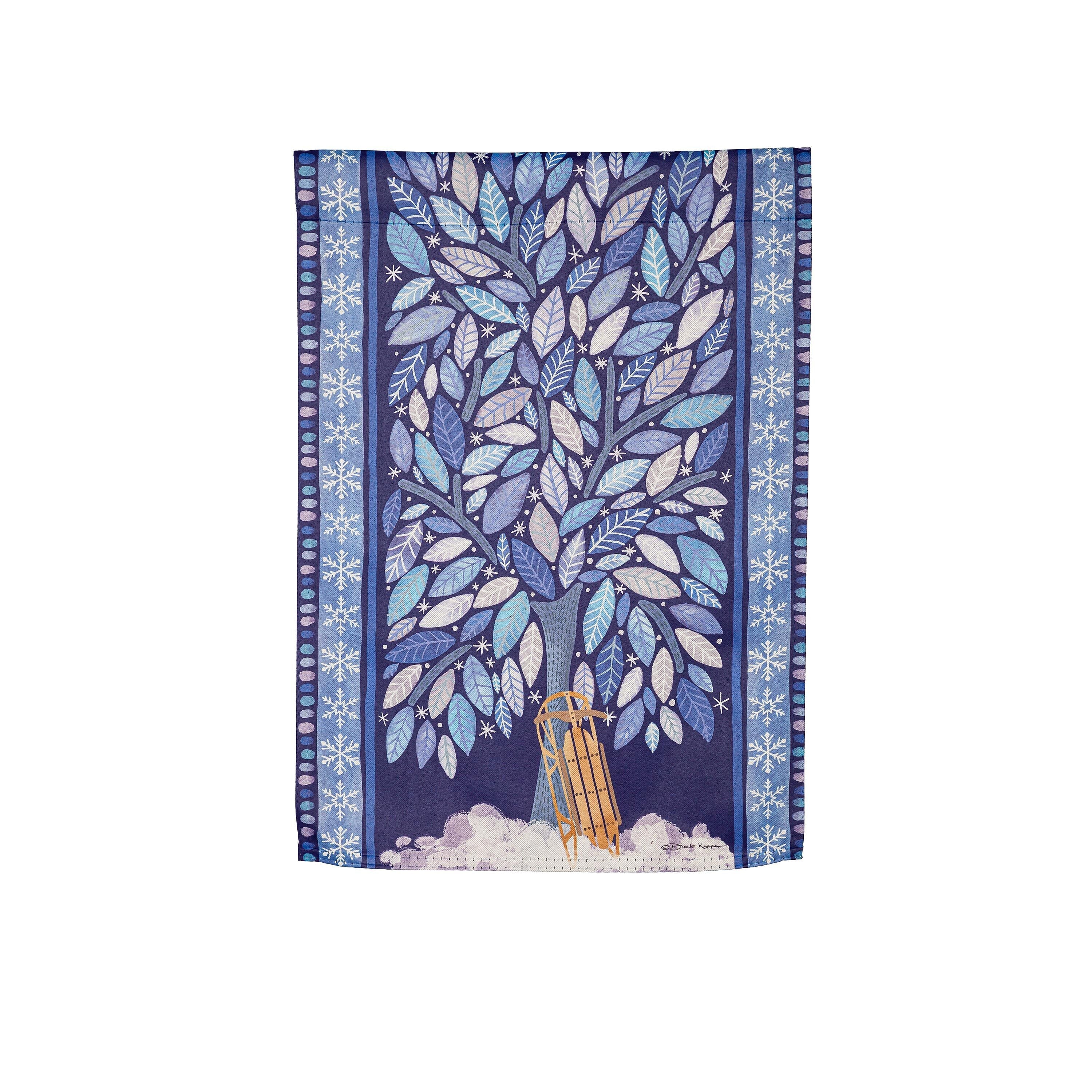 4 Season Trees Suede Garden Flag, Set of 4