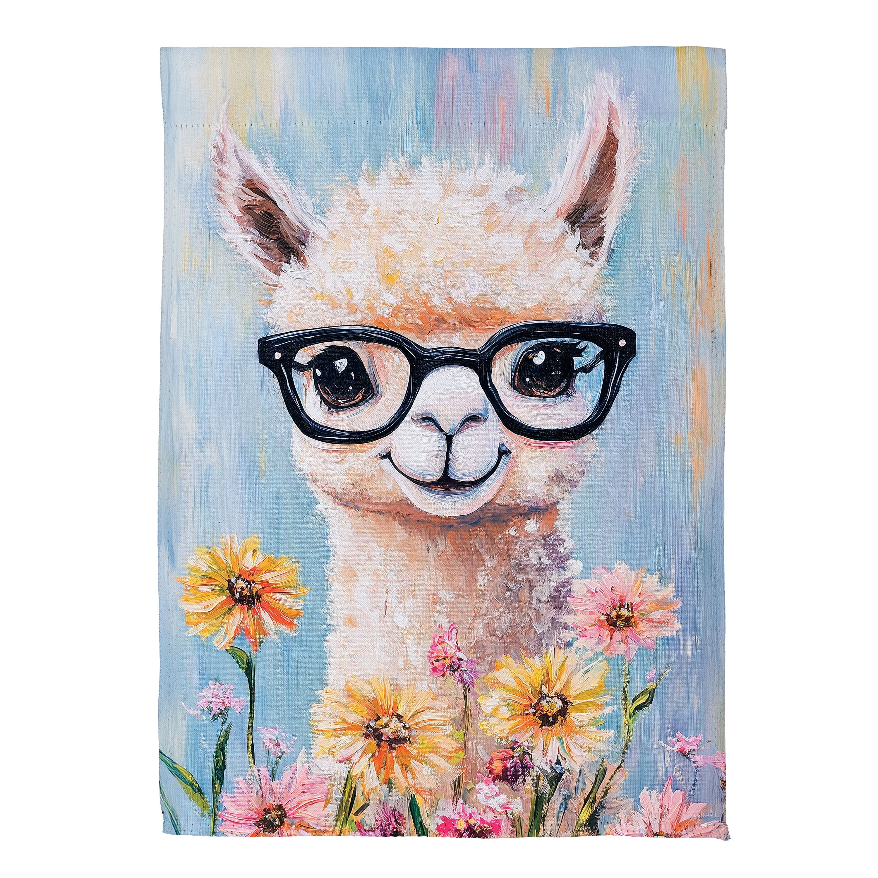 Floral Llama Suede Garden Flag