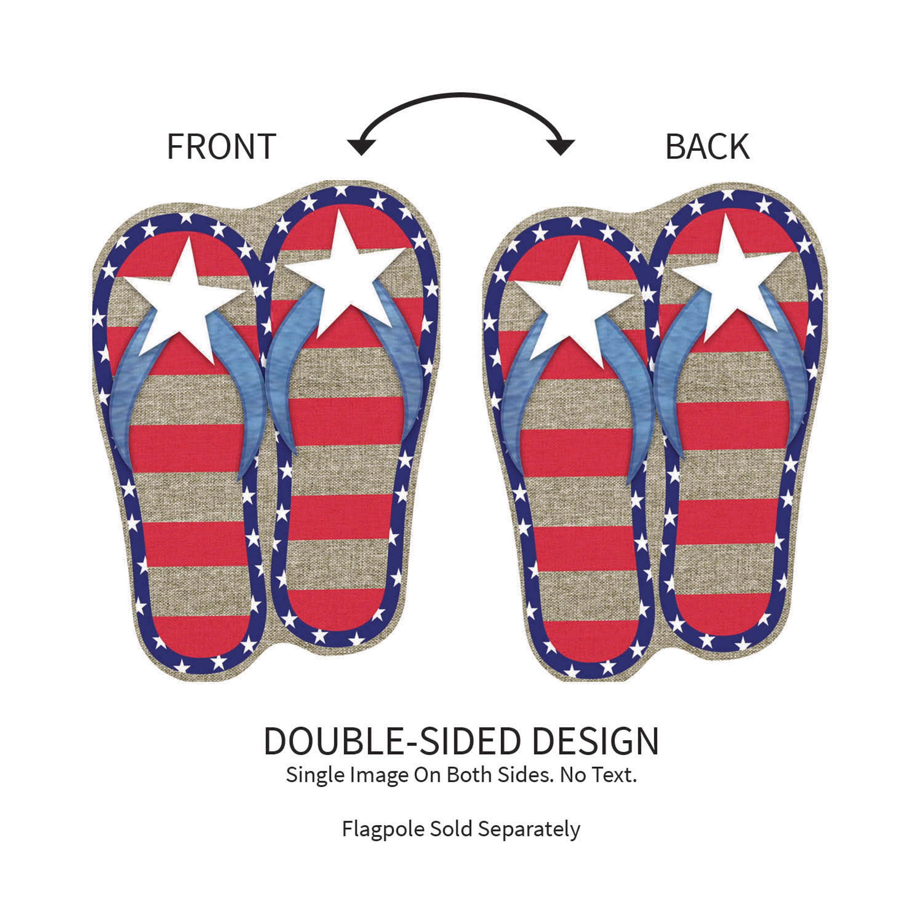 Garden Burlap Patriotic Flip Flops Flag