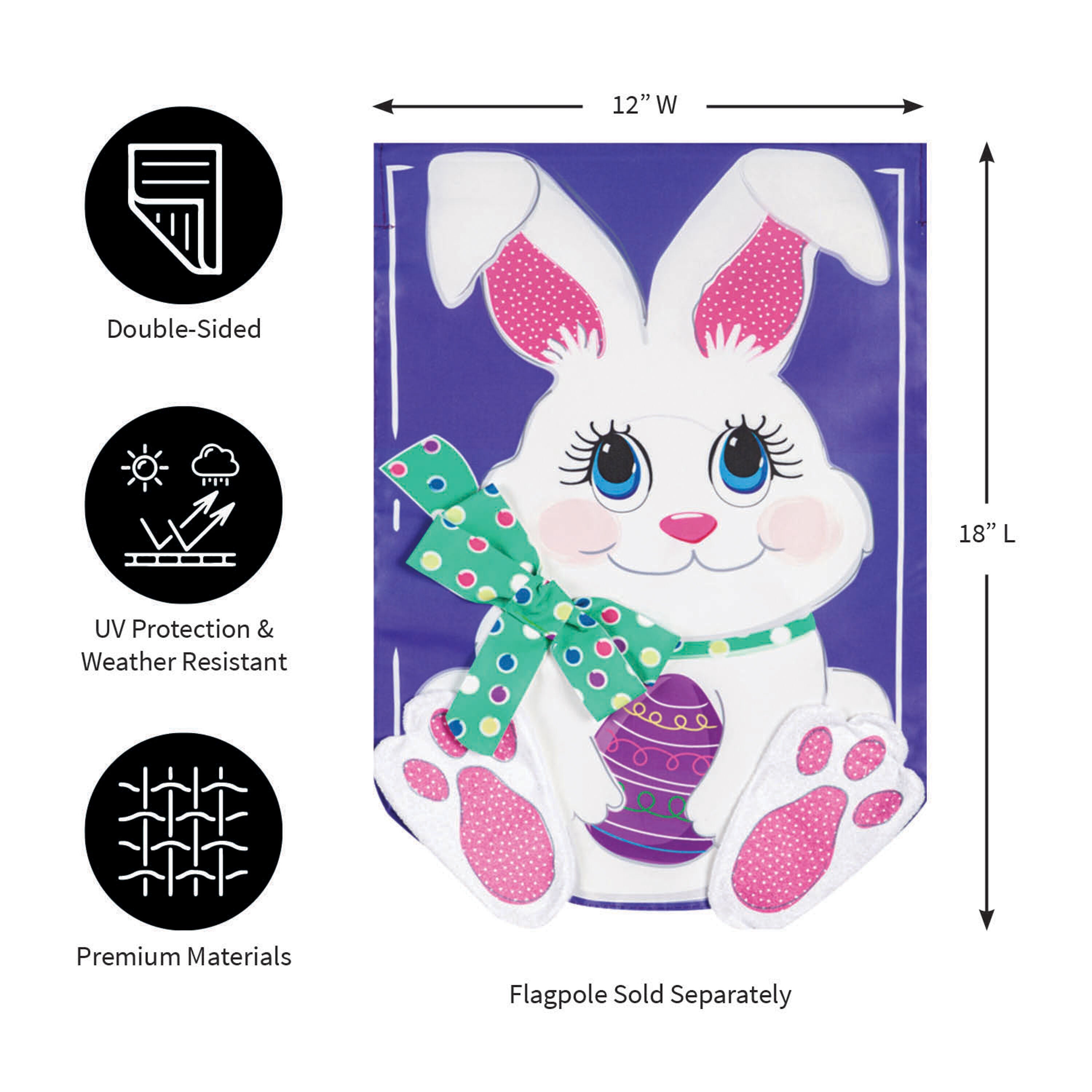 Easter Bunny Applique Garden Flag