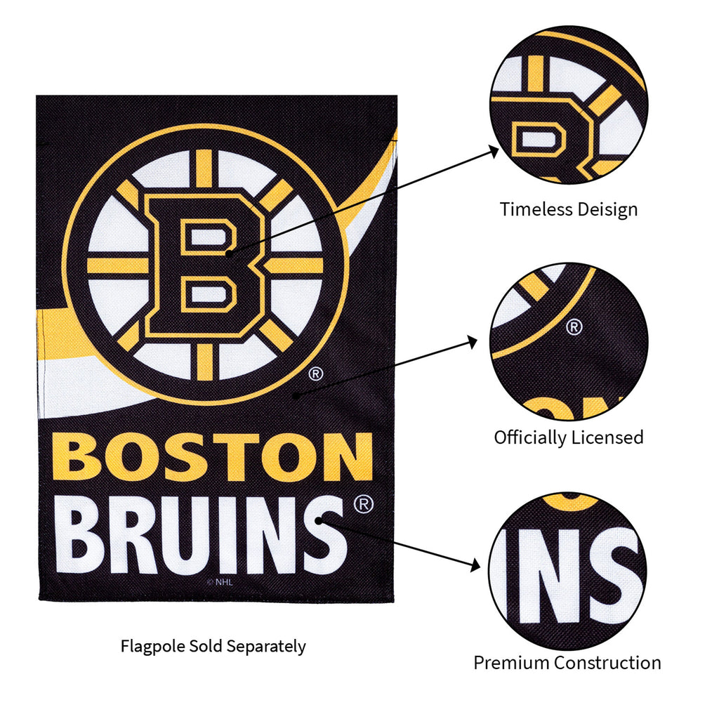 NHL Hockey Burlap Garden Flag, Boston Bruins