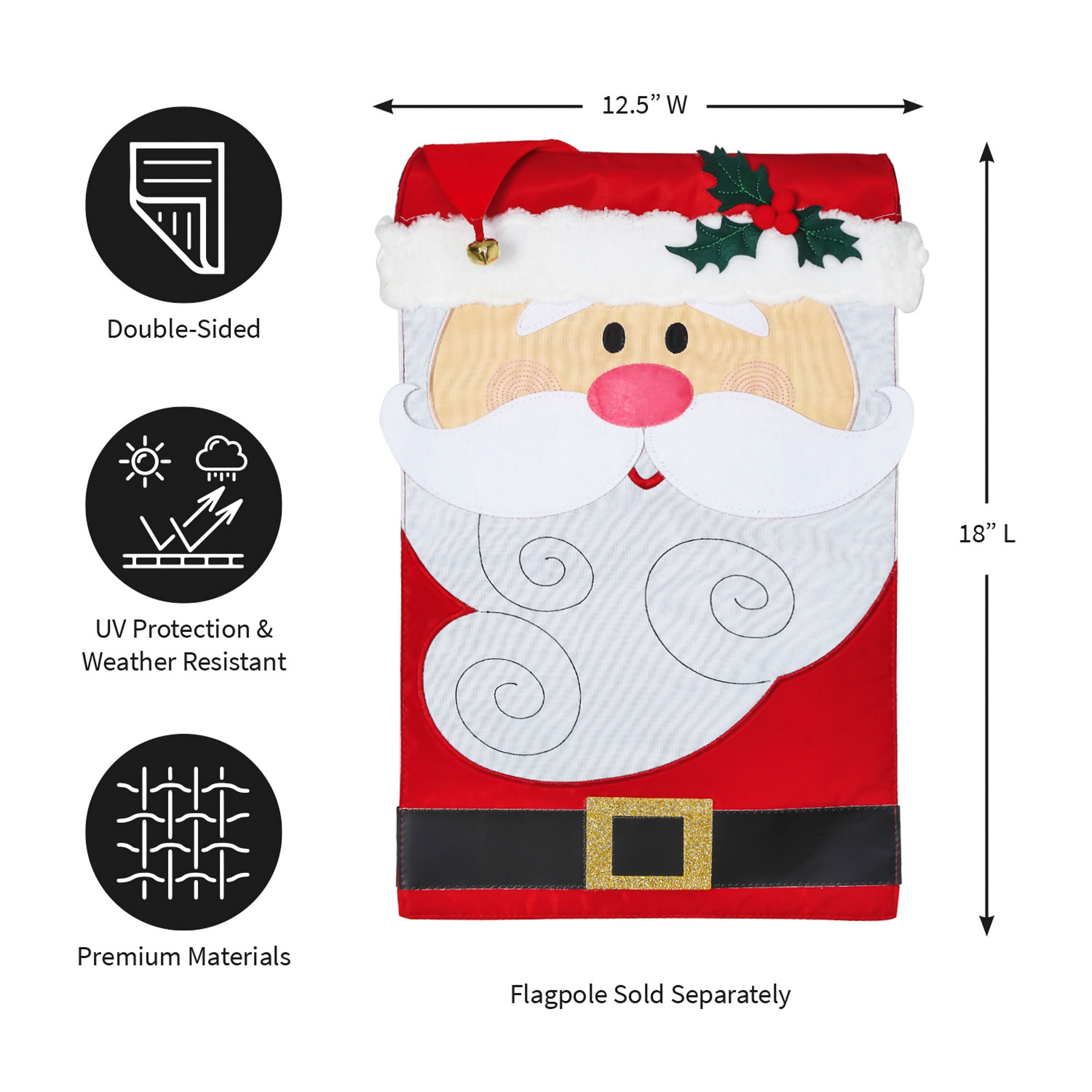 Santa Claus Garden Applique Flag
