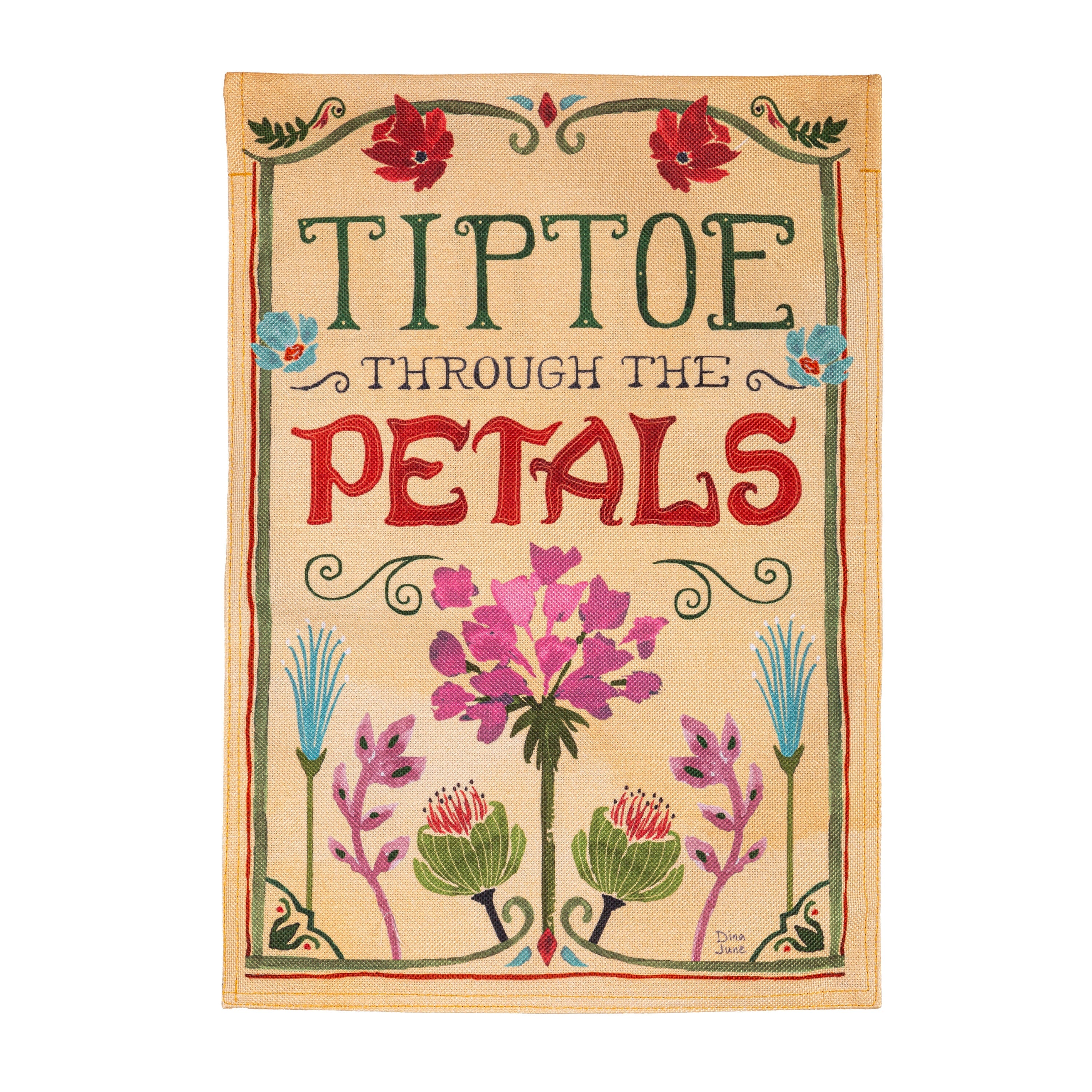 Tiptoe through the Petals Burlap Garden Flag