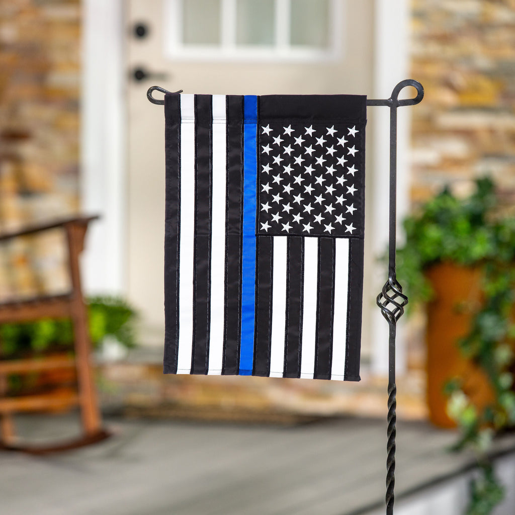 Thin Blue Line Garden Applique Flag