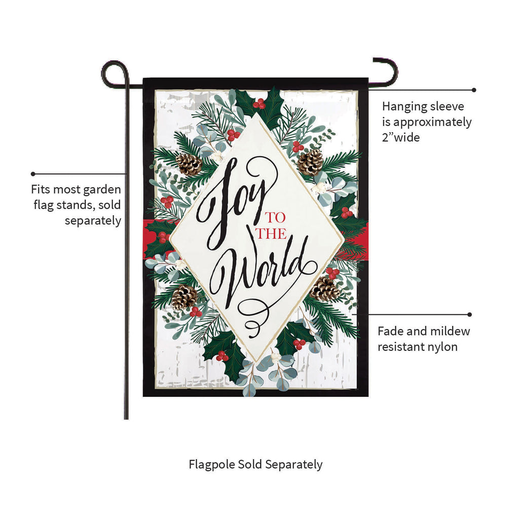 Joy to the World Applique Garden Flag