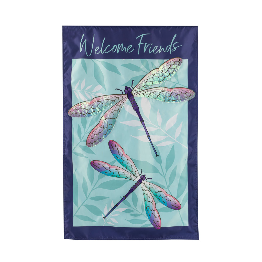 Pair of Dragonflies House Applique Flag