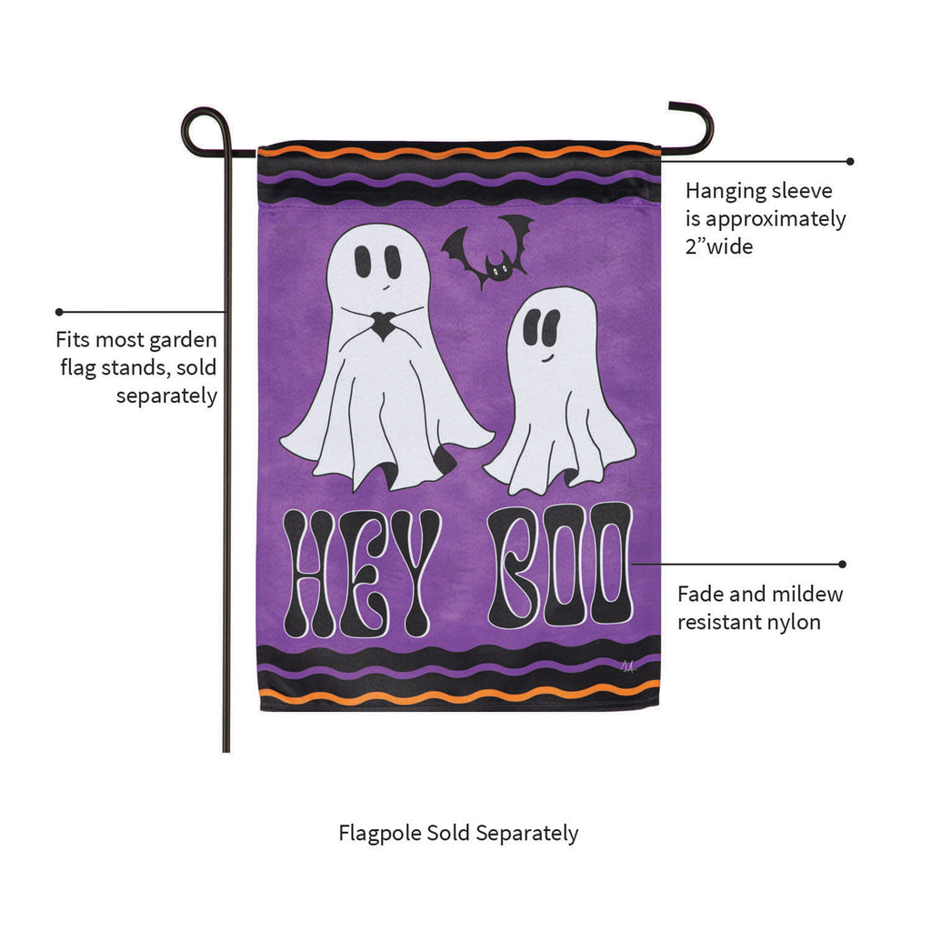 Hey Boo Suede Garden Flag