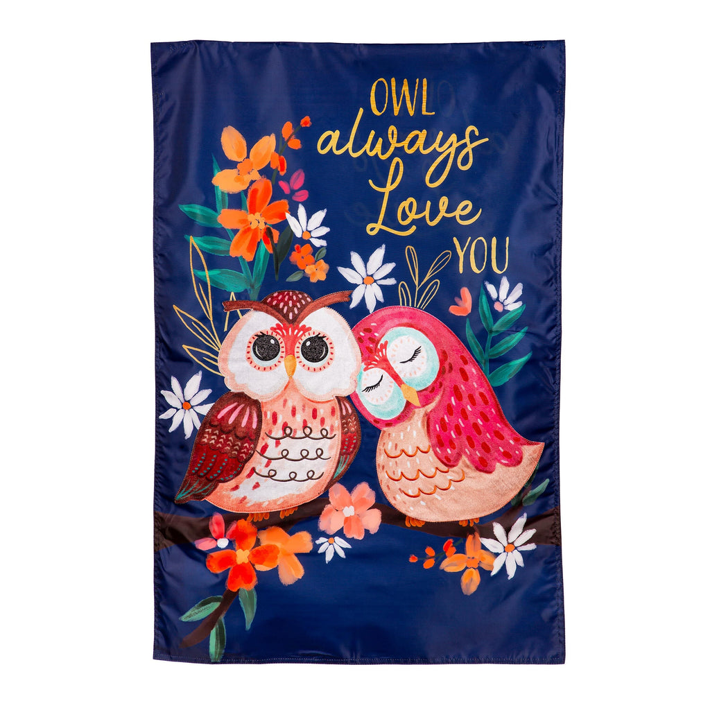 Owl Always Love You Applique House Flag