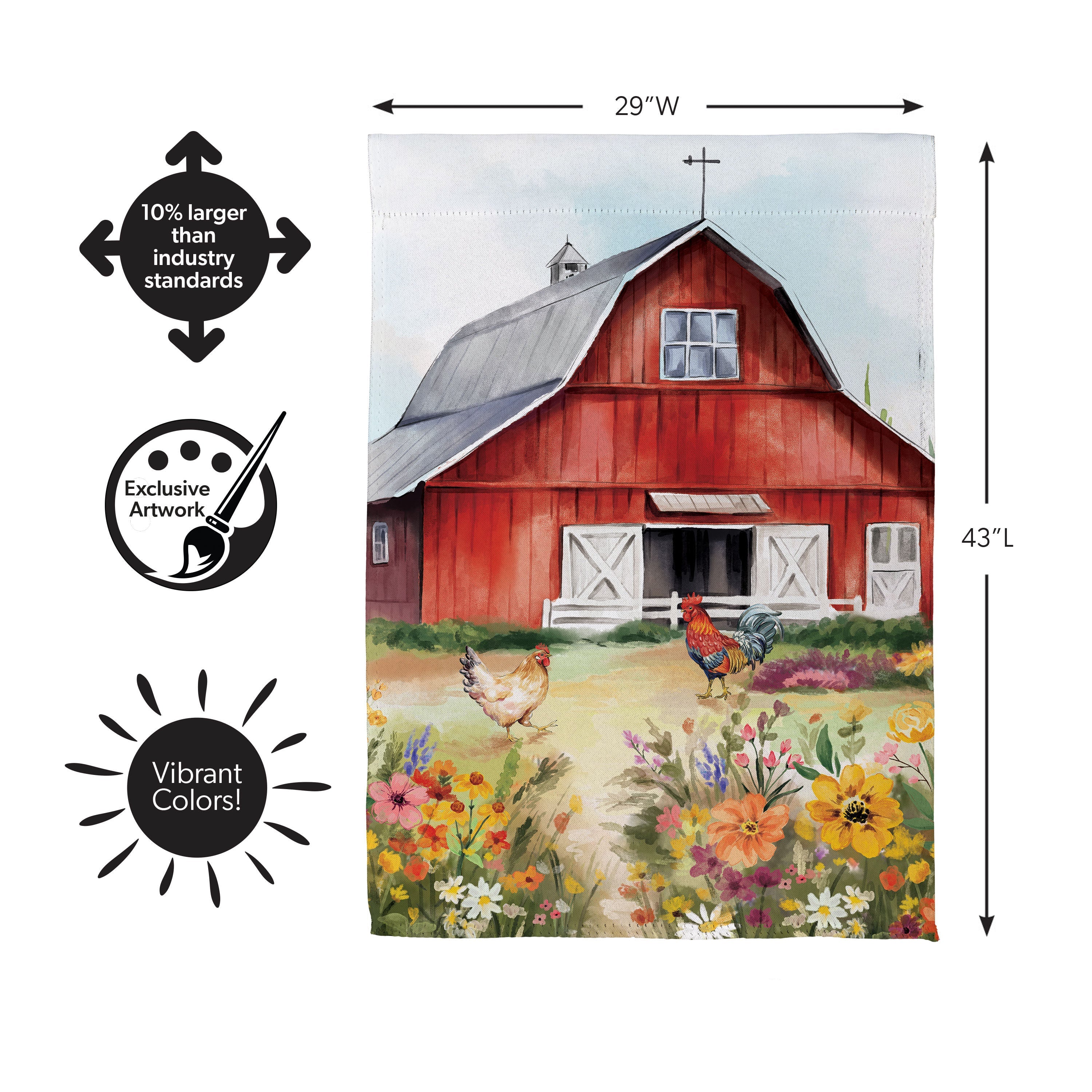 Hillside Pasture Barn Suede House Flag