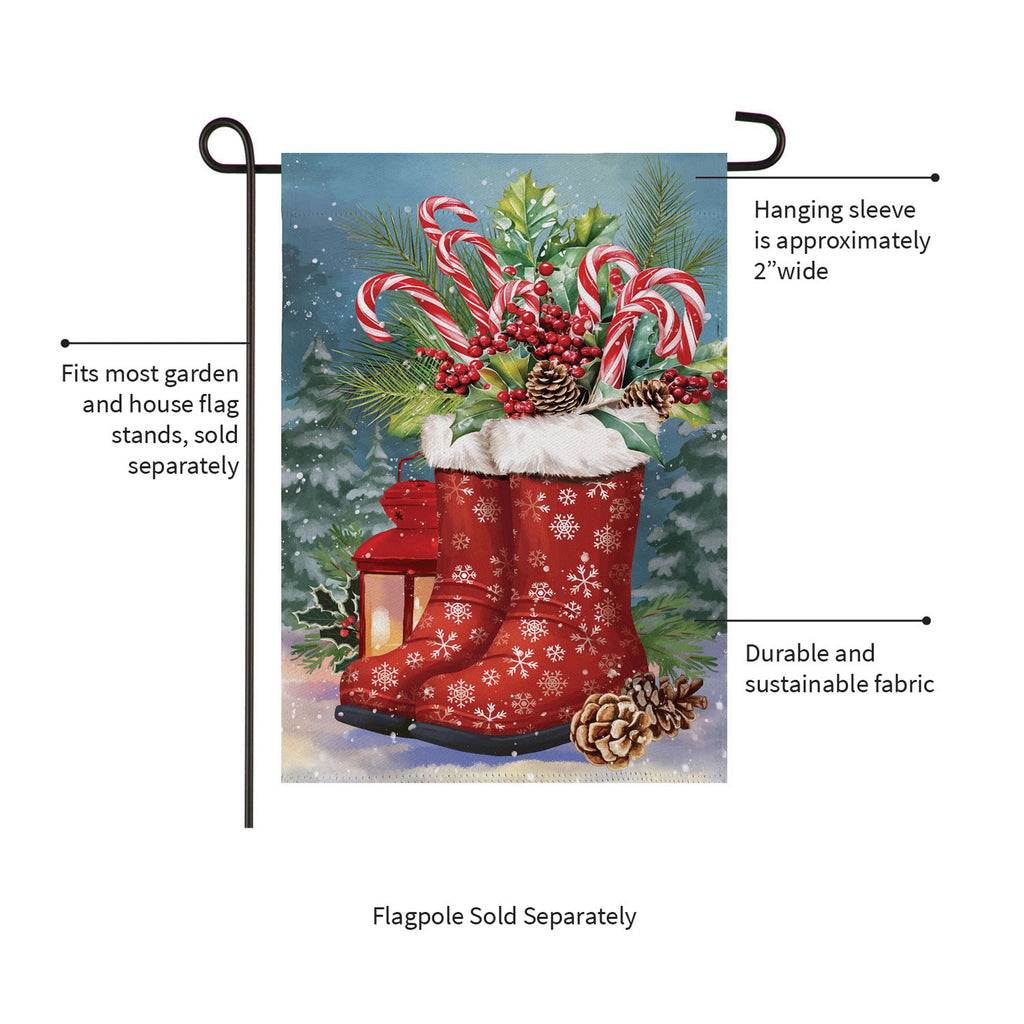 Winter Boots Suede Garden Flag