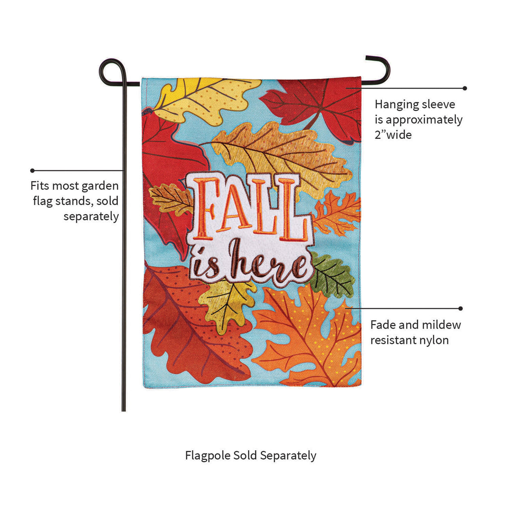 Fall Is Here Burlap Garden Flag