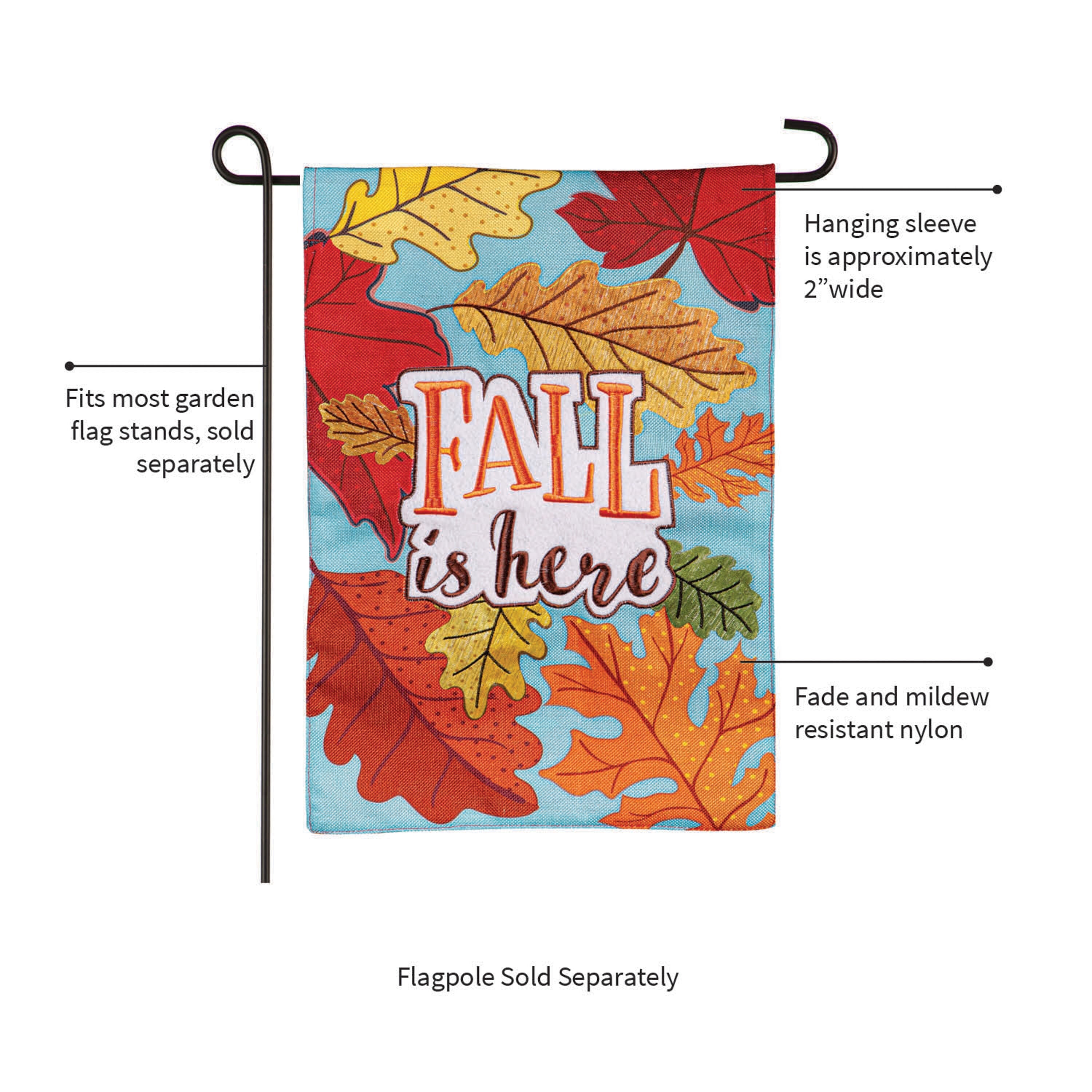 Fall Is Here Burlap Garden Flag